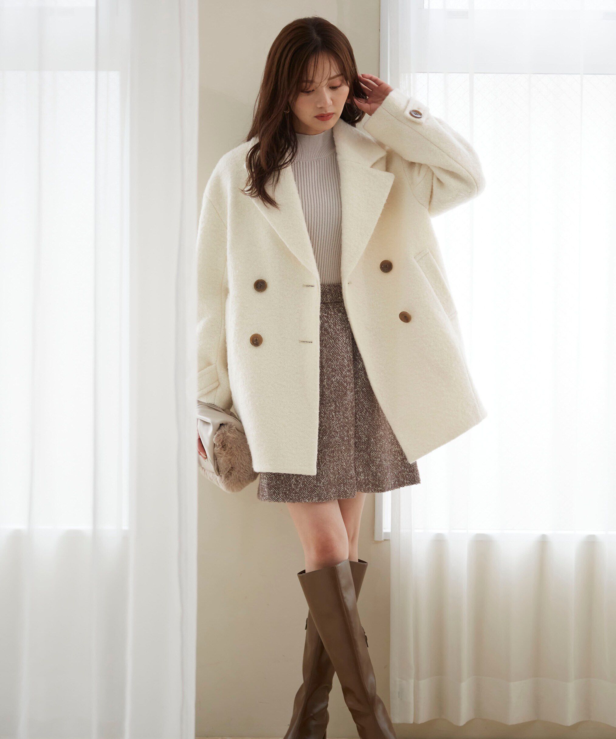 PROPORTION BODY DRESSING「ハイネックボリュームスリーブニット」|ニット・セーター|