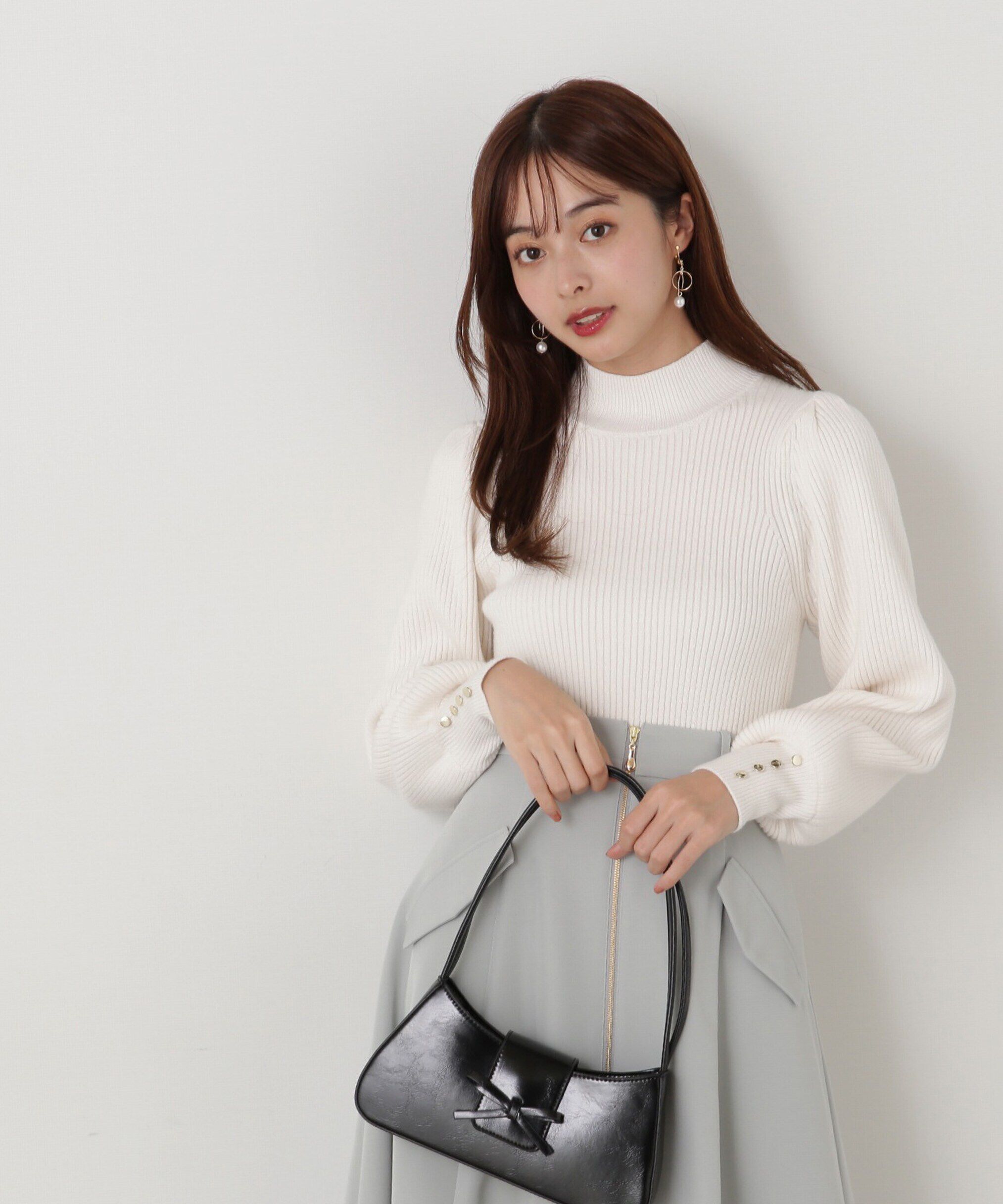 PROPORTION BODY DRESSING「ハイネックボリュームスリーブニット」|ニット・セーター|