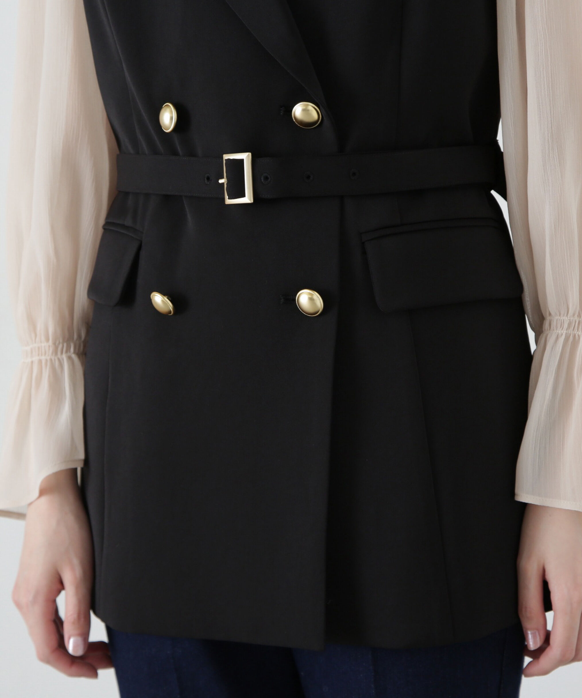 PROPORTION BODY DRESSING「ベルト付きジレ」|ブルゾン・スタジャン|