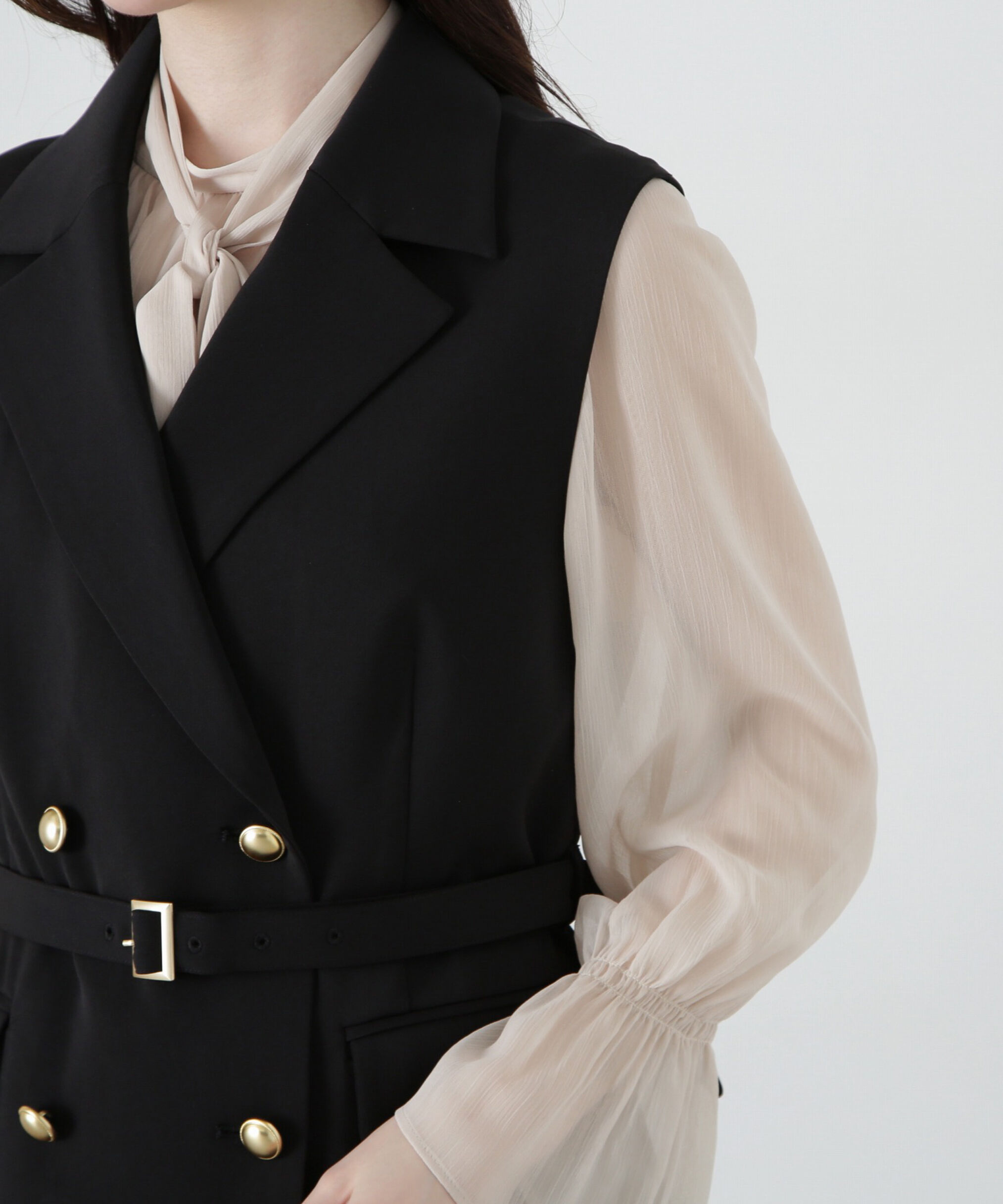 PROPORTION BODY DRESSING「ベルト付きジレ」|ブルゾン・スタジャン|