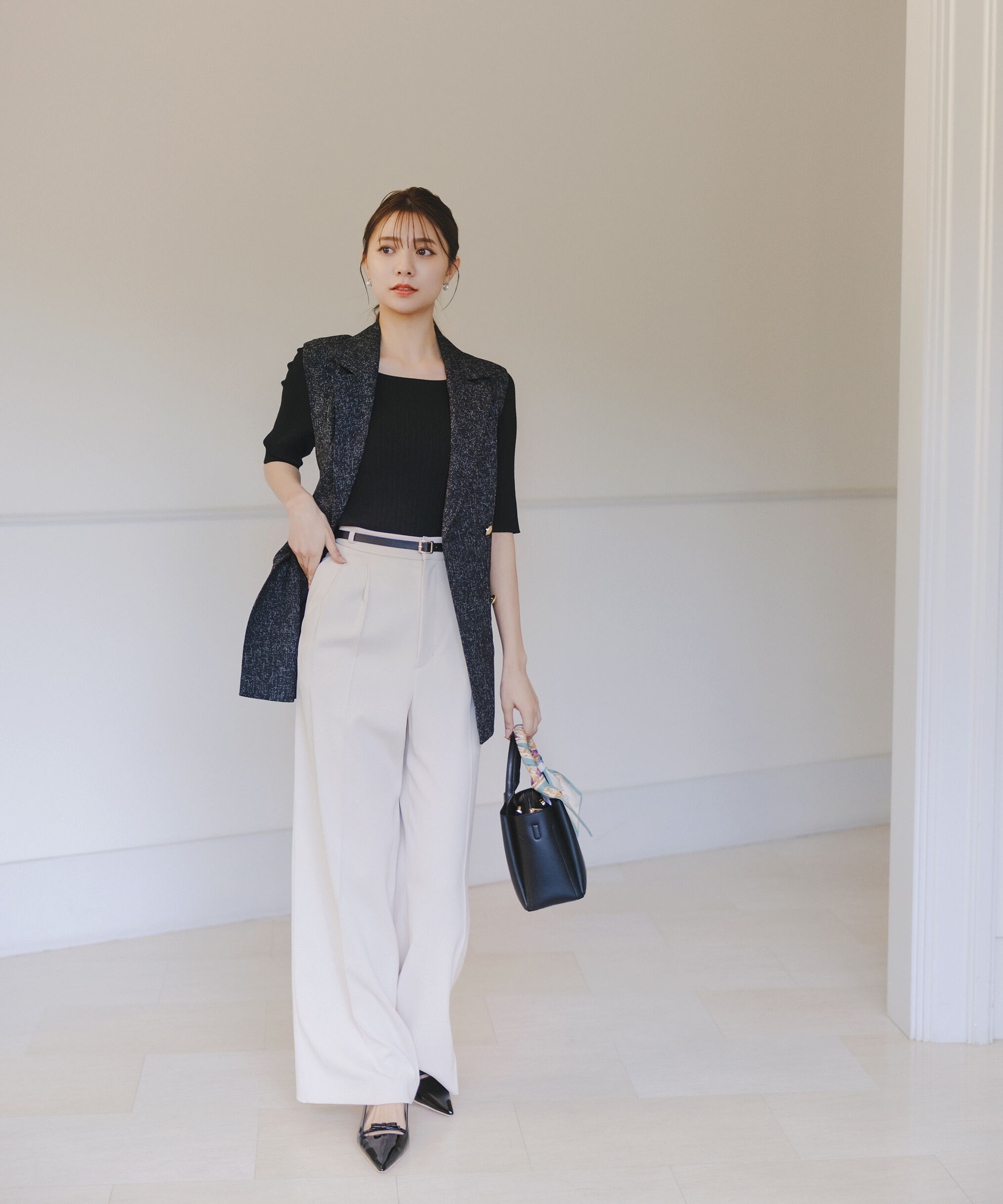 PROPORTION BODY DRESSING「ベルト付きジレ」|ブルゾン・スタジャン|