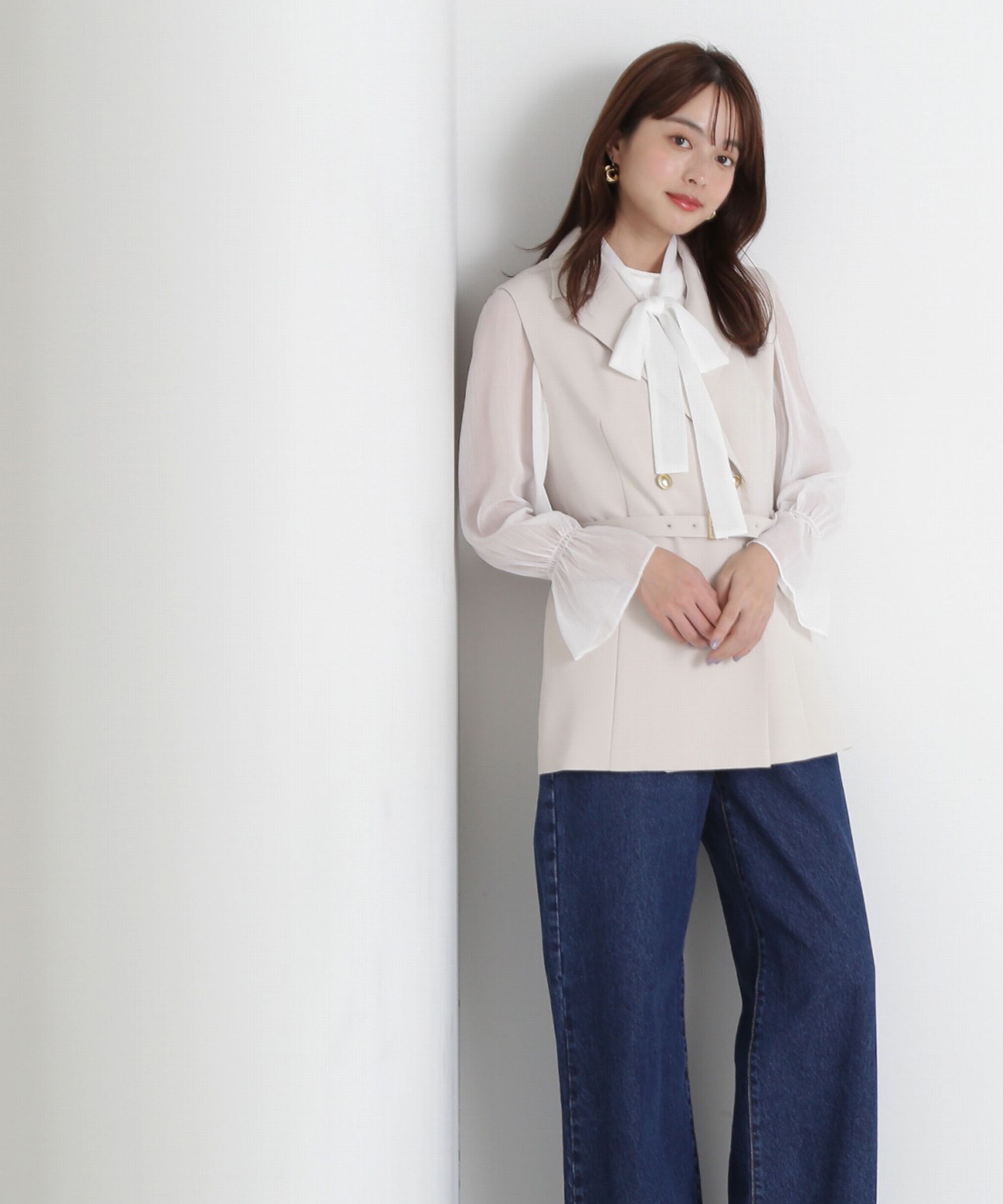 PROPORTION BODY DRESSING「ベルト付きジレ」|ブルゾン・スタジャン|