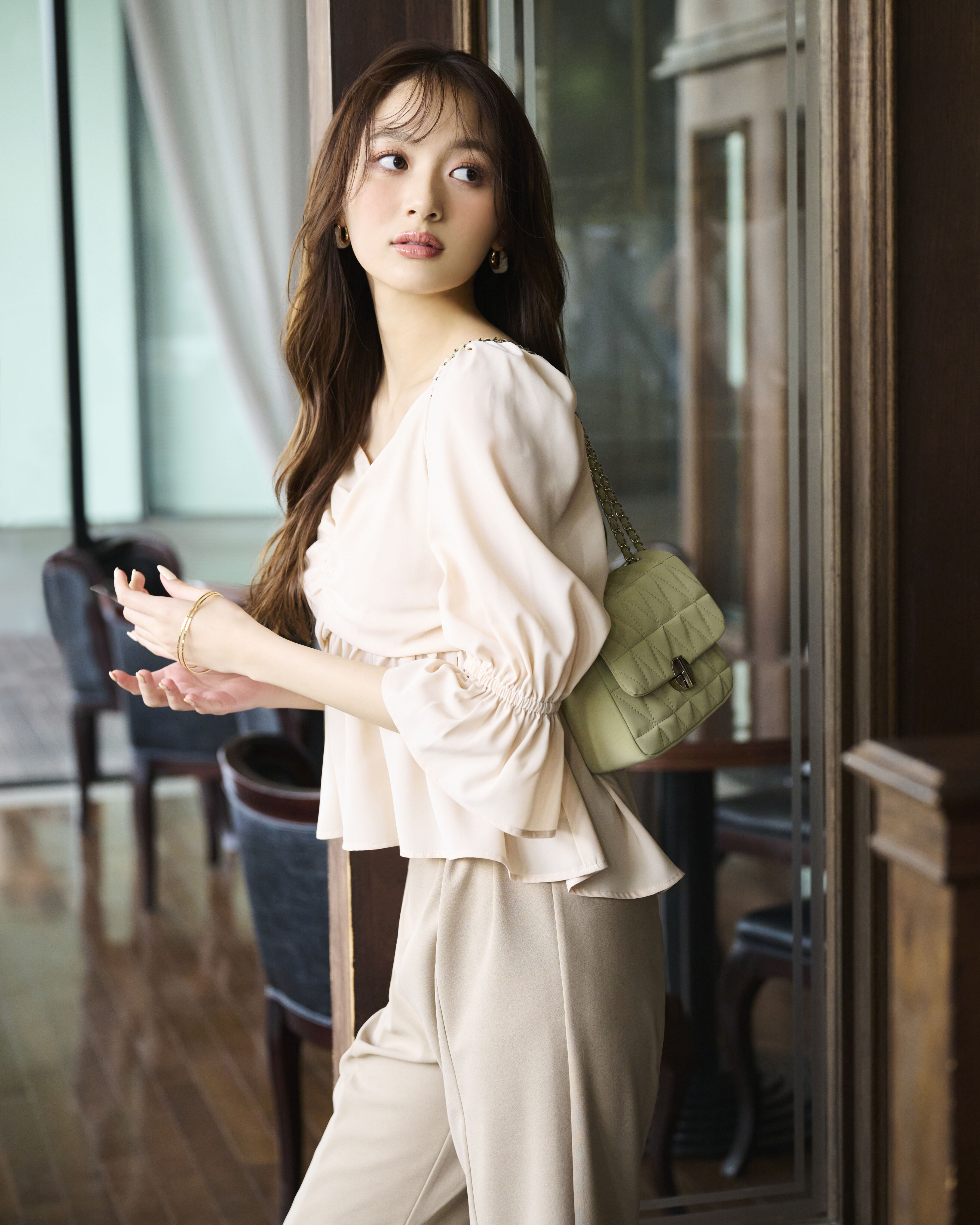 PROPORTION BODY DRESSING「2wayフロントギャザーブラウス」|シャツ・ブラウス|ピンクベージ