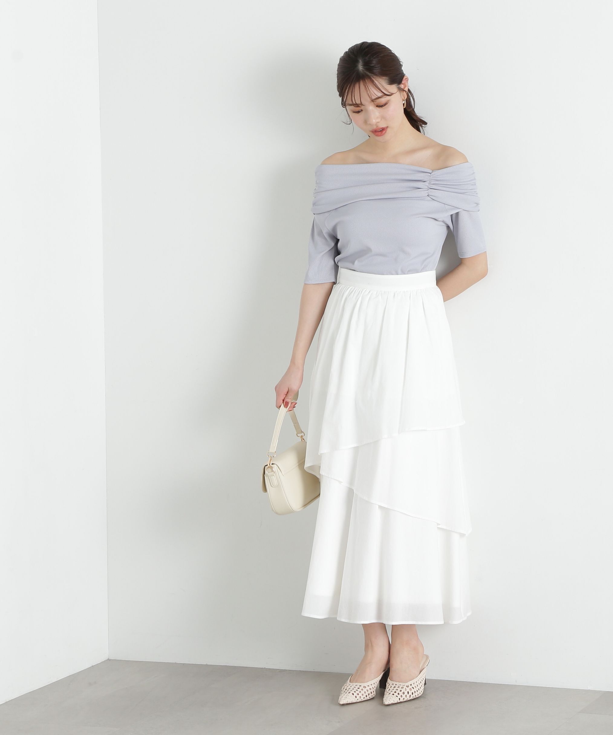 PROPORTION BODY DRESSING「コットンボイルティアードスカート」|スカート|