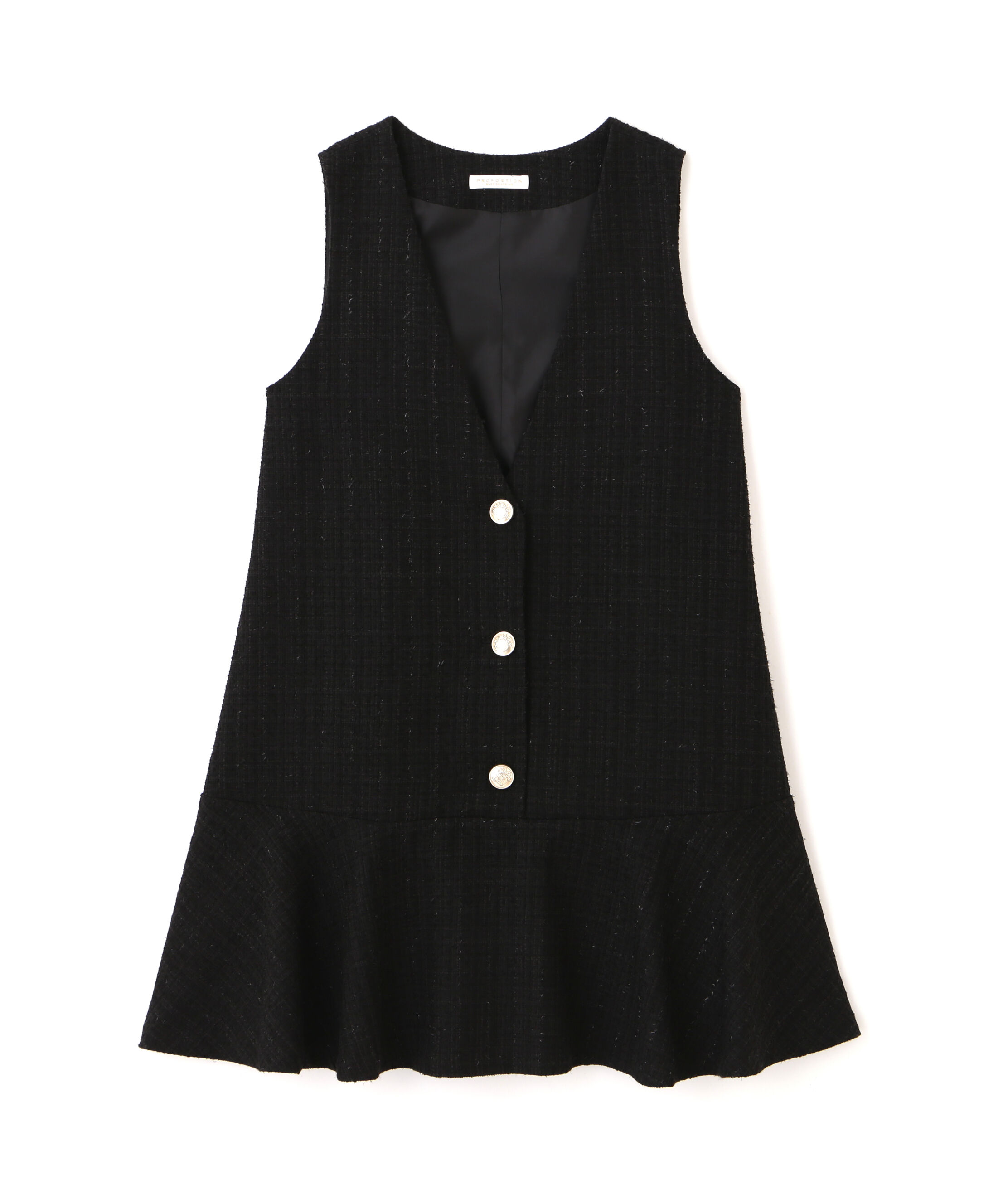 ラメ釦ツイードミニジャンスカ 25AW（PROPORTION BODY DRESSING