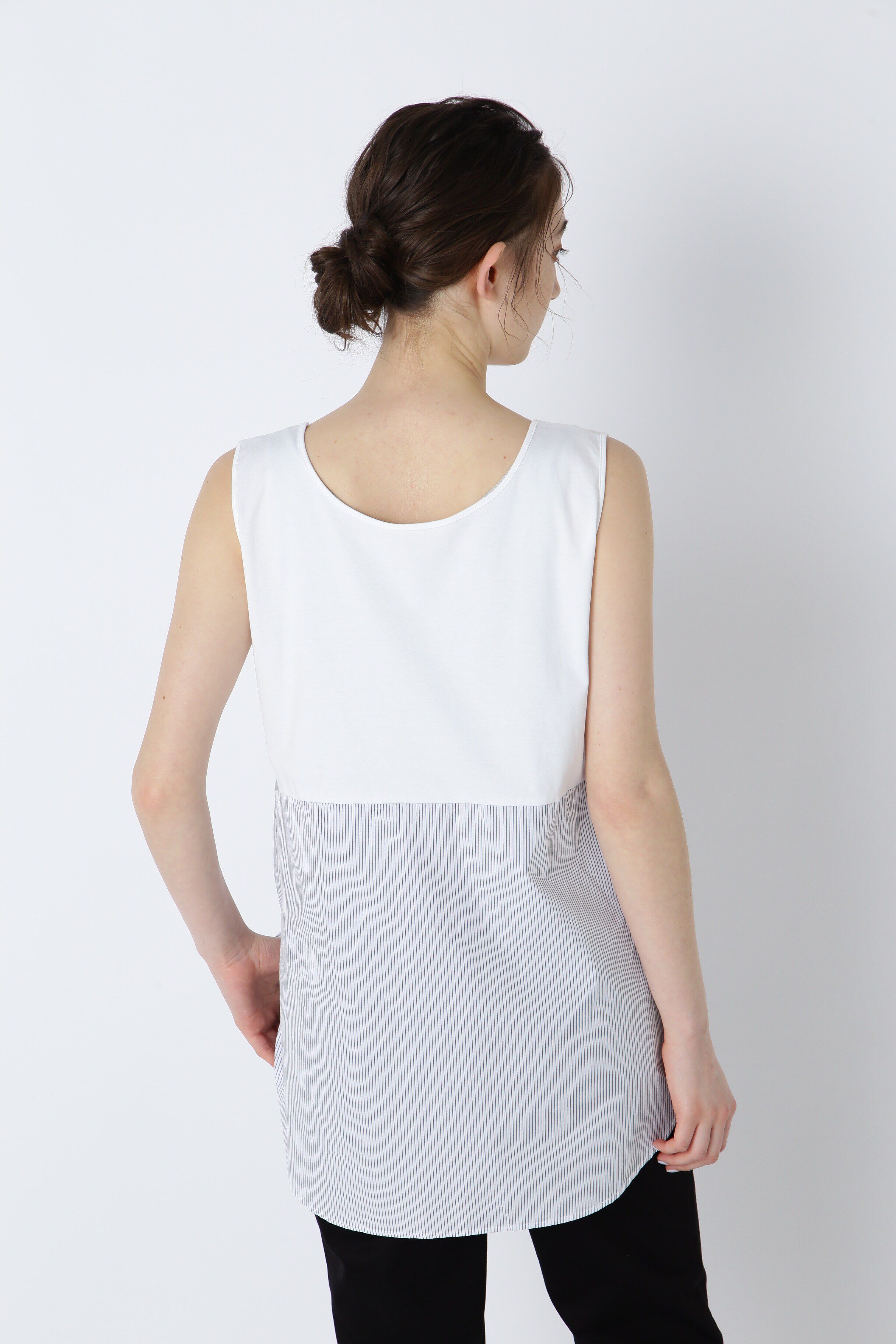  「布帛ドッキングノースリカットソー」|Tシャツ・カットソー|