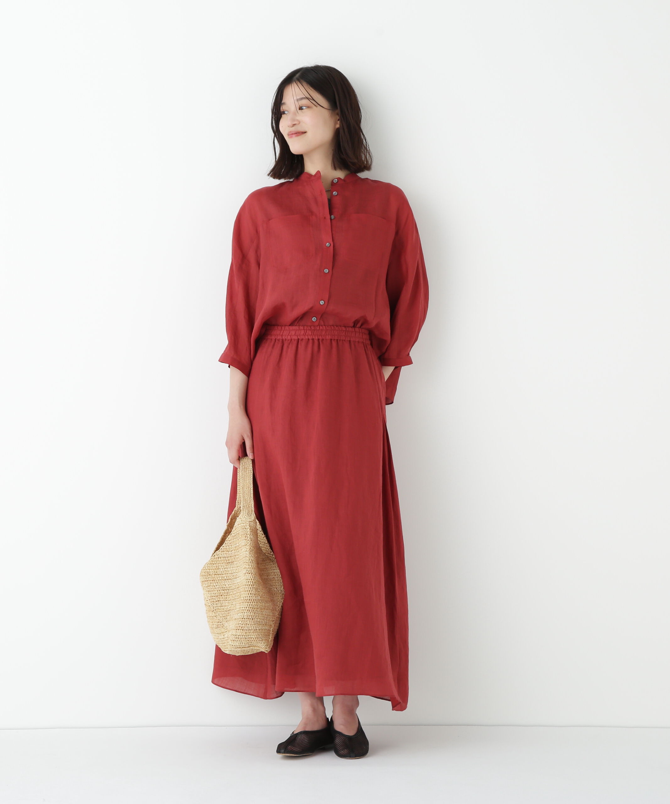  「◆ラミーバンドカラーシャツブラウス」|シャツ・ブラウス|