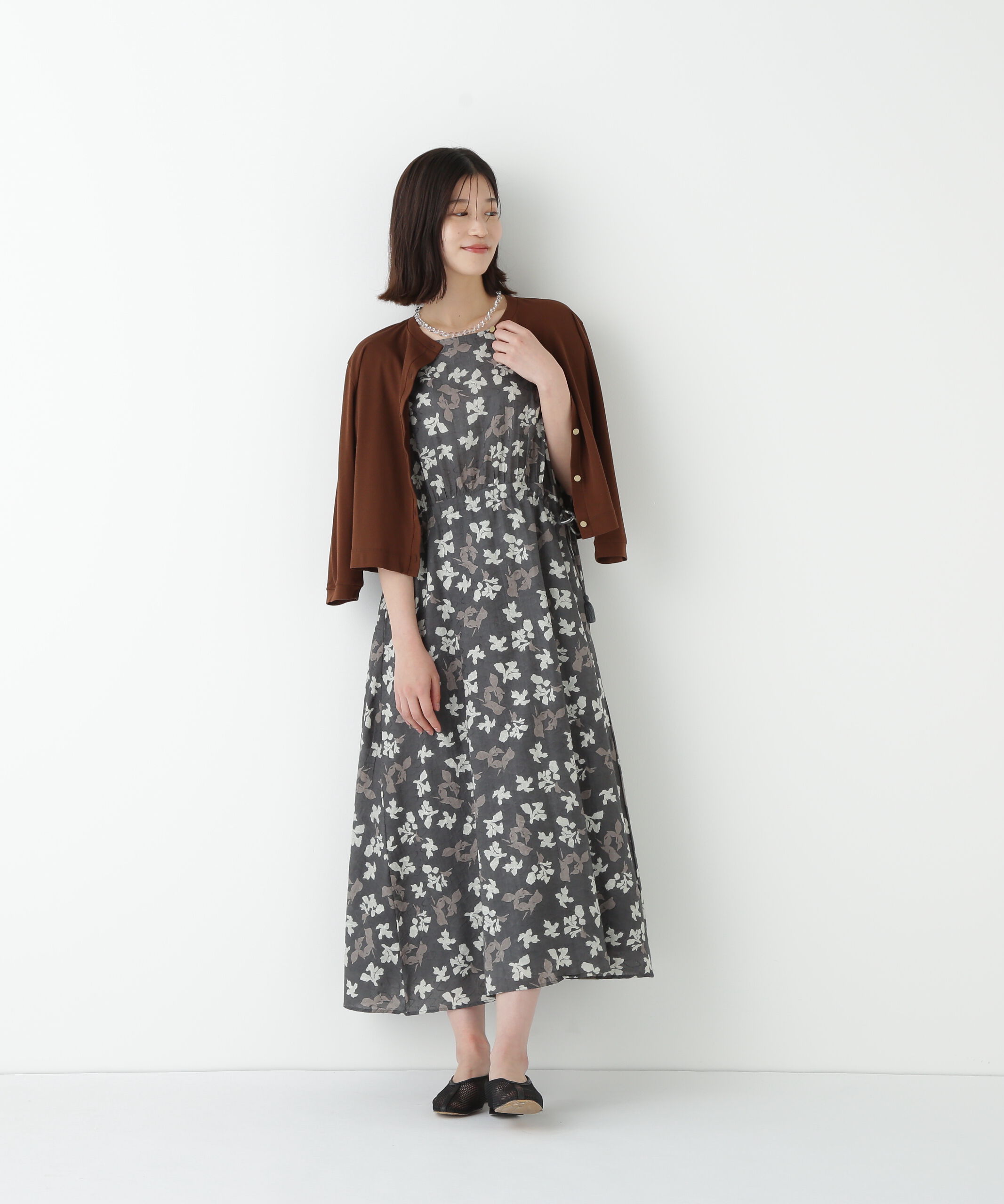  「◆インドドビーリーフプリントフレンチドルマンスリーブワンピース」|ワンピース|