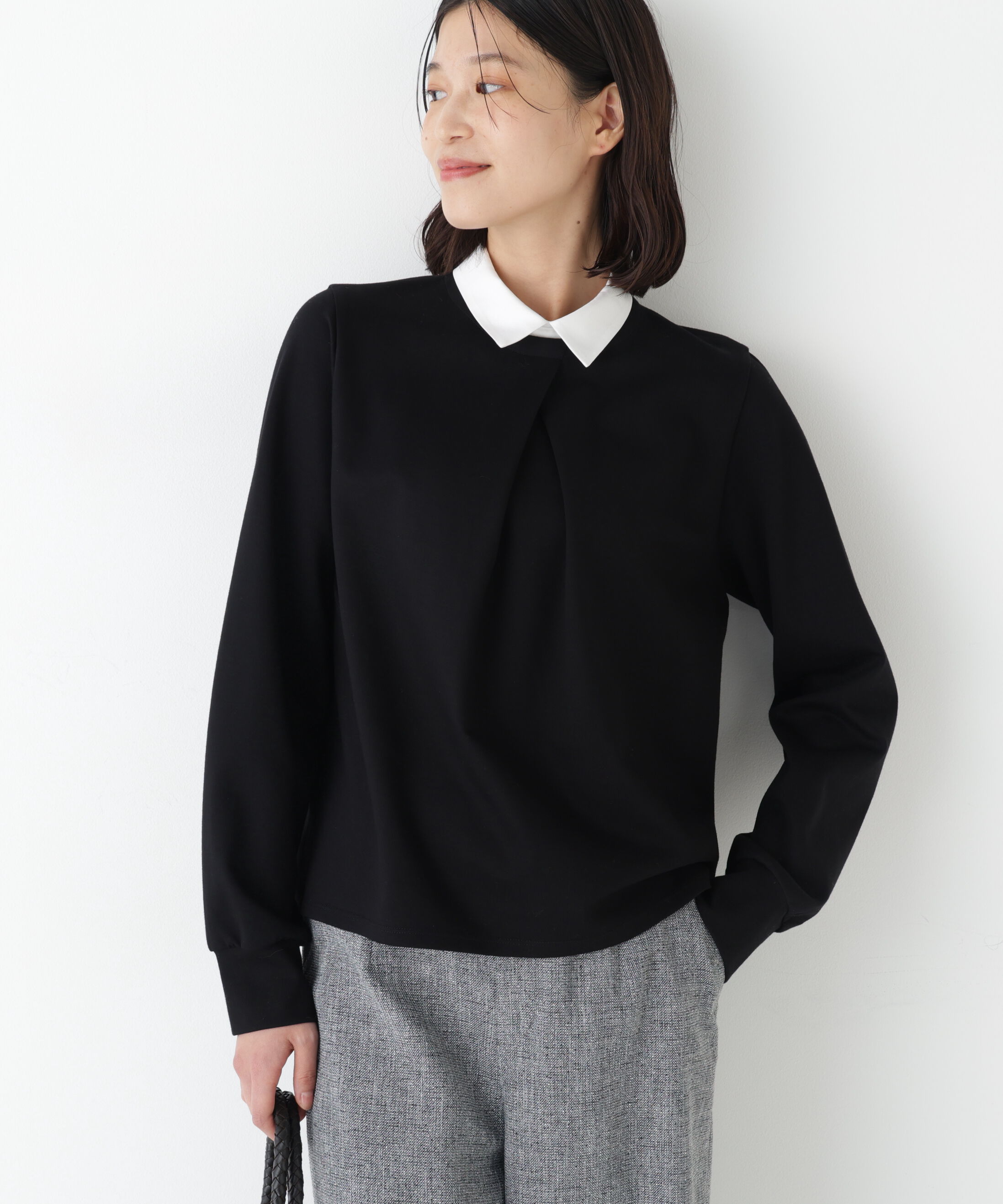  「◆シャツカラードッキングプルオーバー」|Tシャツ・カットソー|