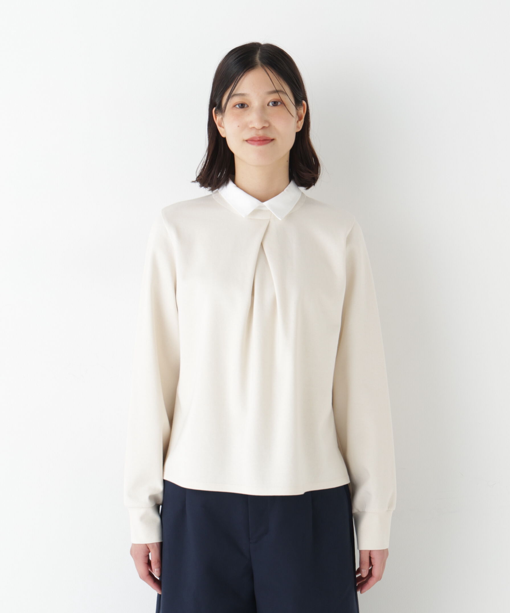  「◆シャツカラードッキングプルオーバー」|Tシャツ・カットソー|