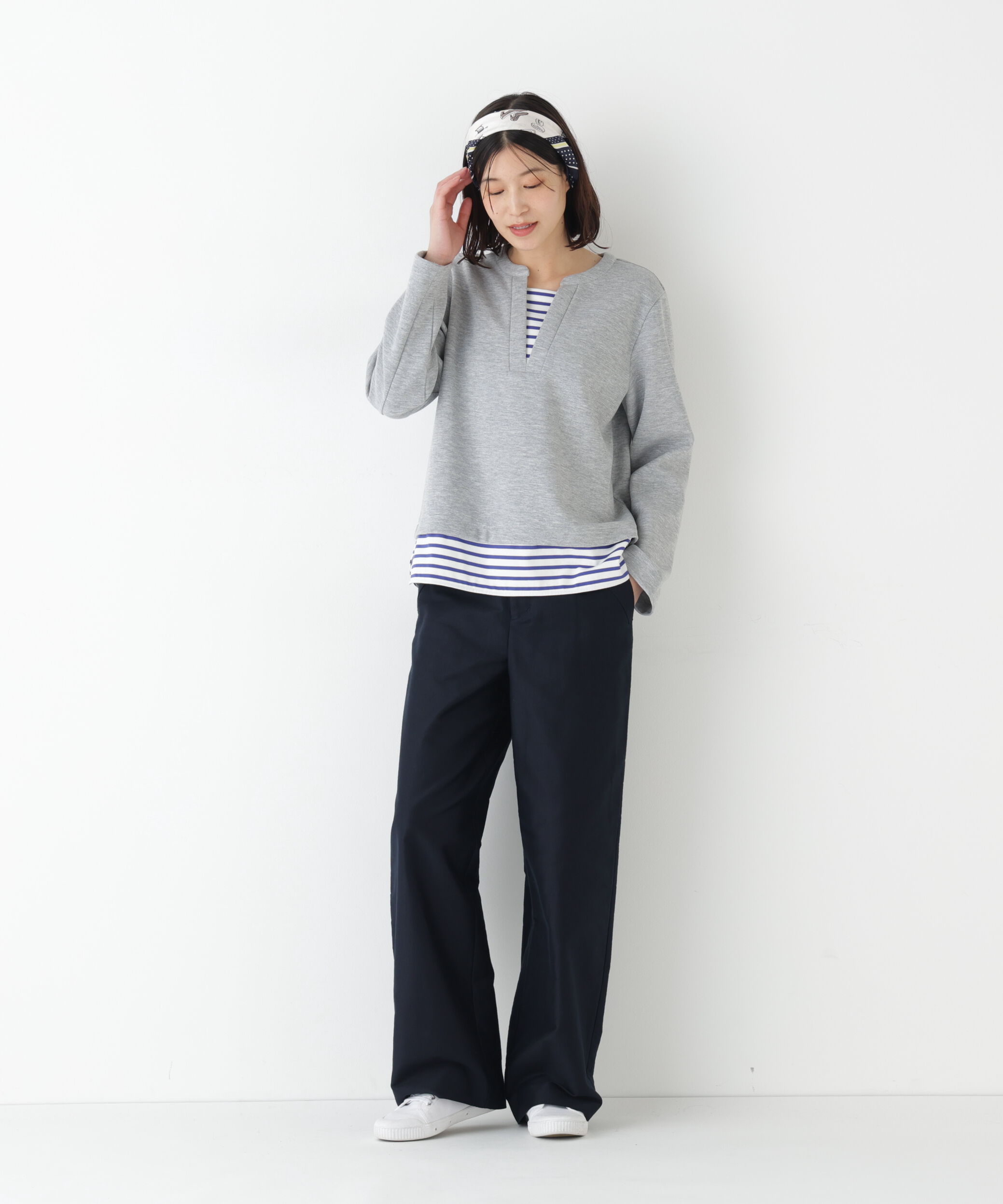  「◆ボーダー重ね着風ＰＯ」|Tシャツ・カットソー|