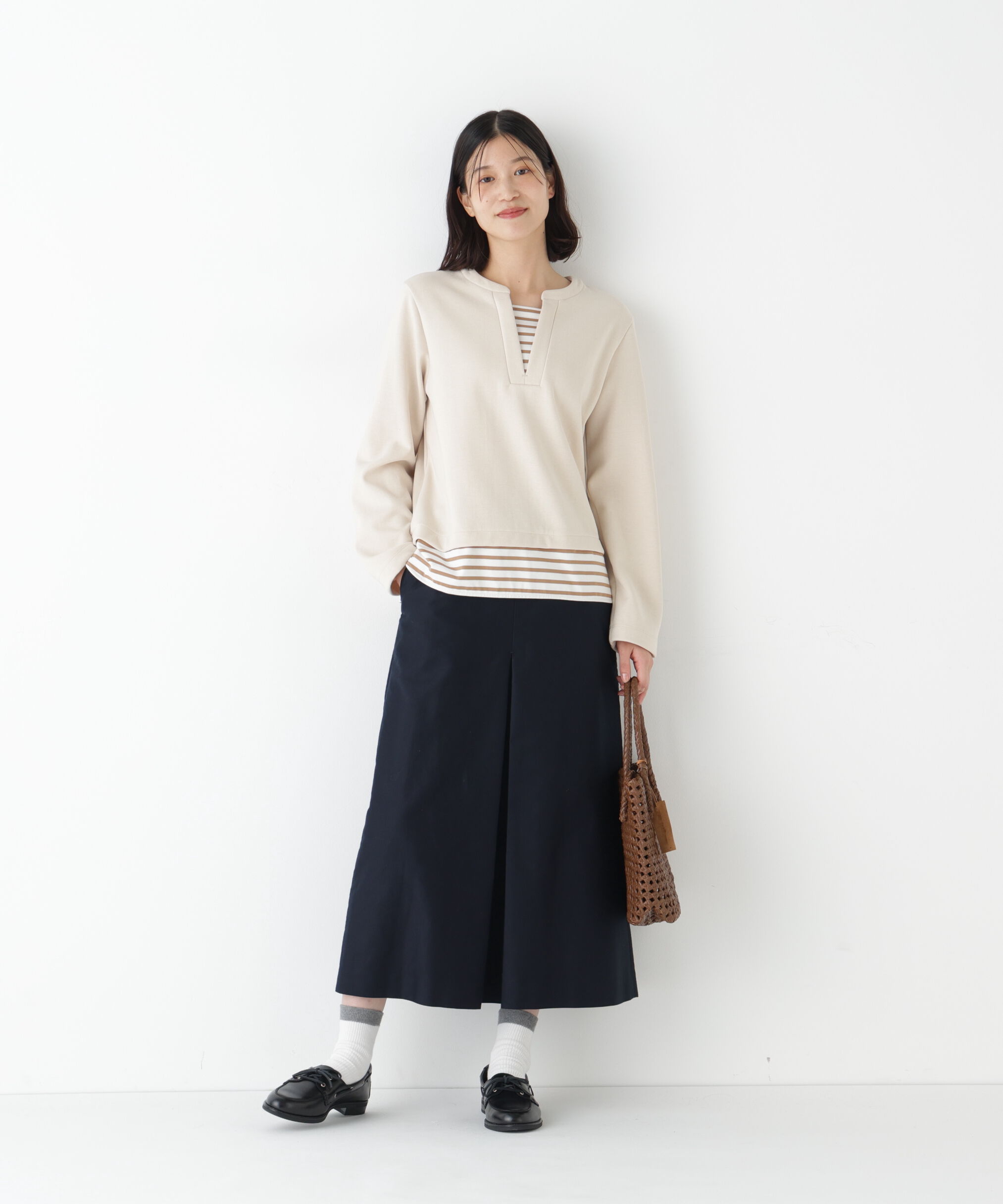  「◆ボーダー重ね着風ＰＯ」|Tシャツ・カットソー|