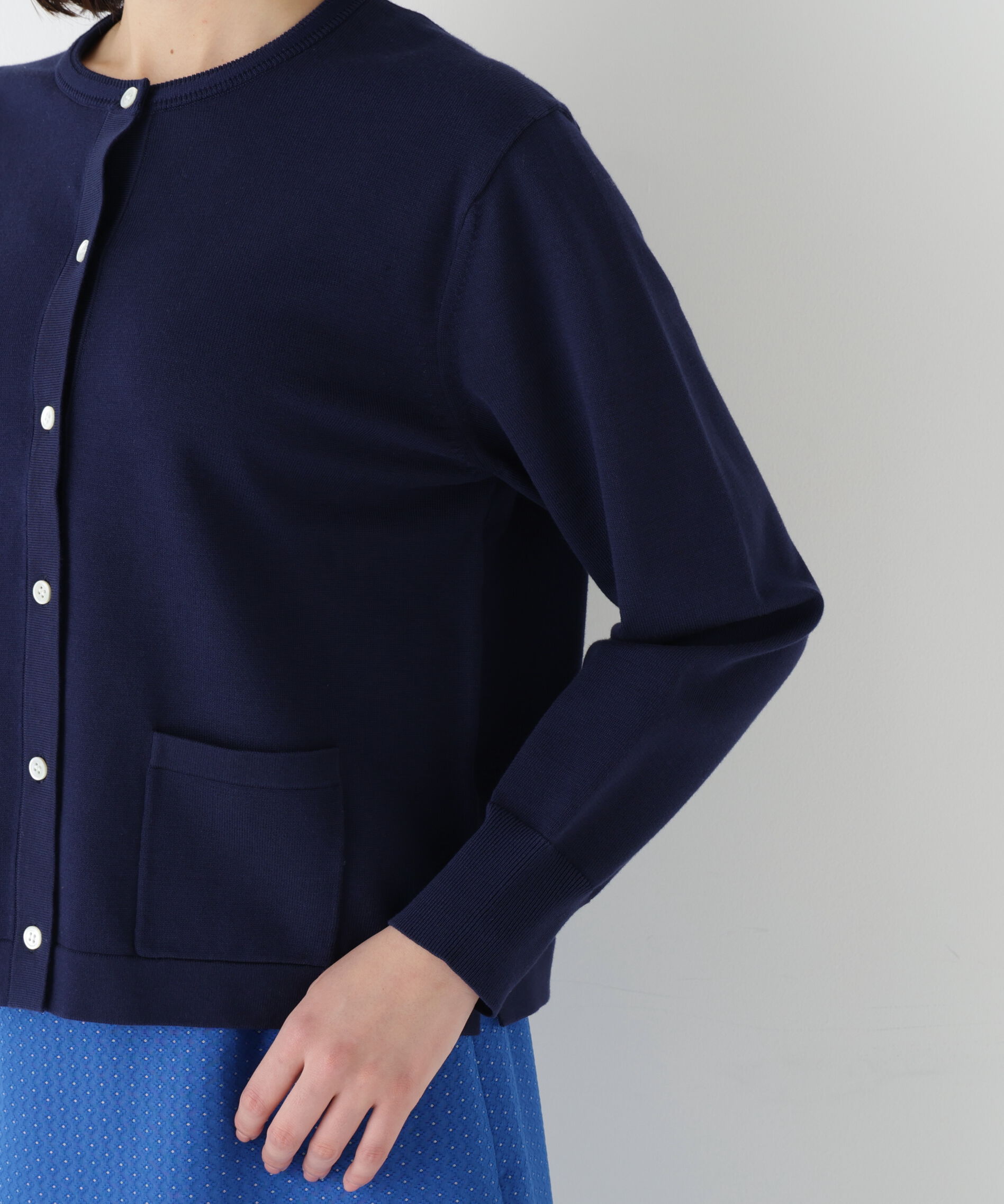  「◆オーガニックコットン混プレーティングライン入カーディガン」|ニット・セーター|