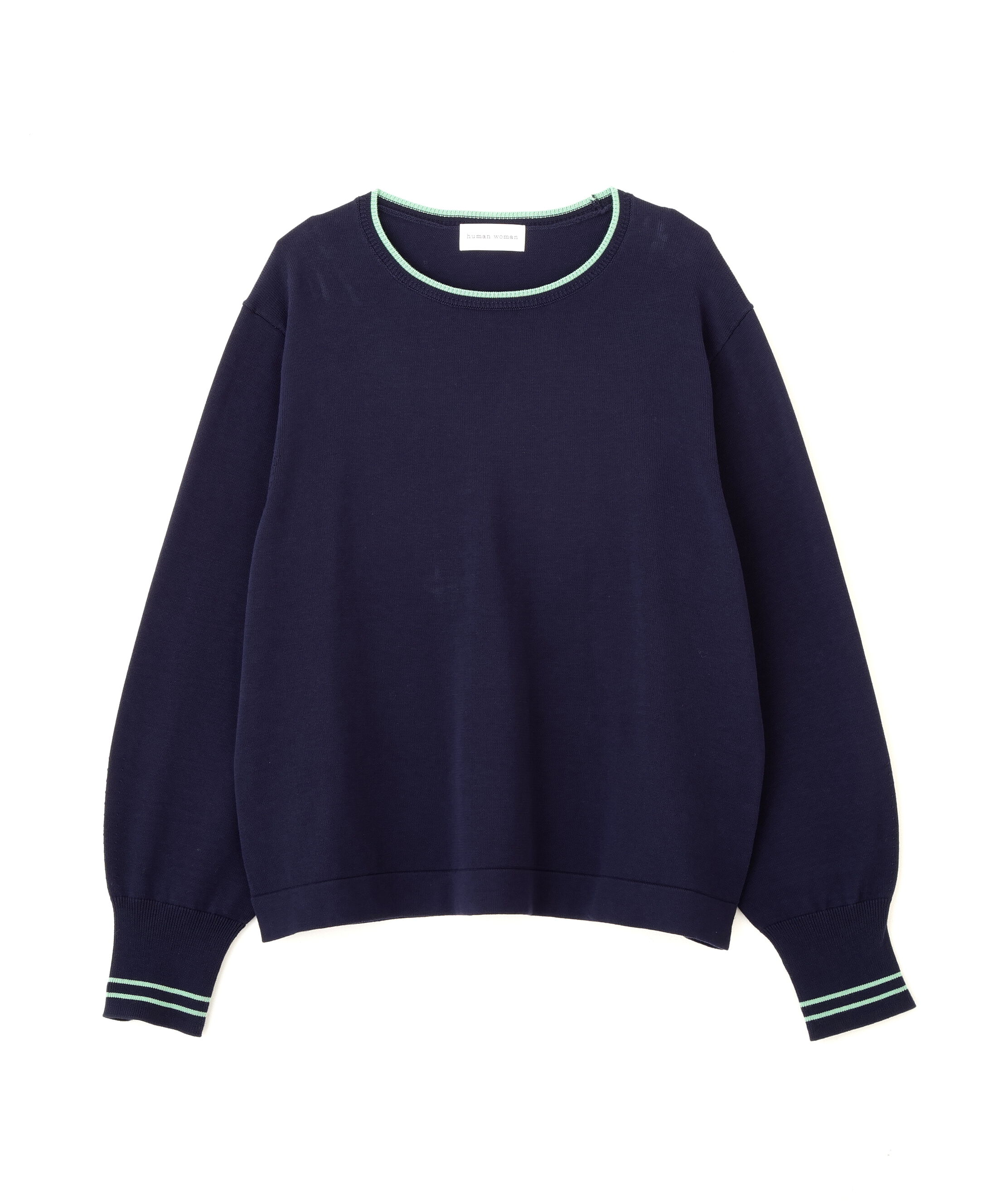  「◆オーガニックコットン混ライン入プルオーバー」|ニット・セーター|