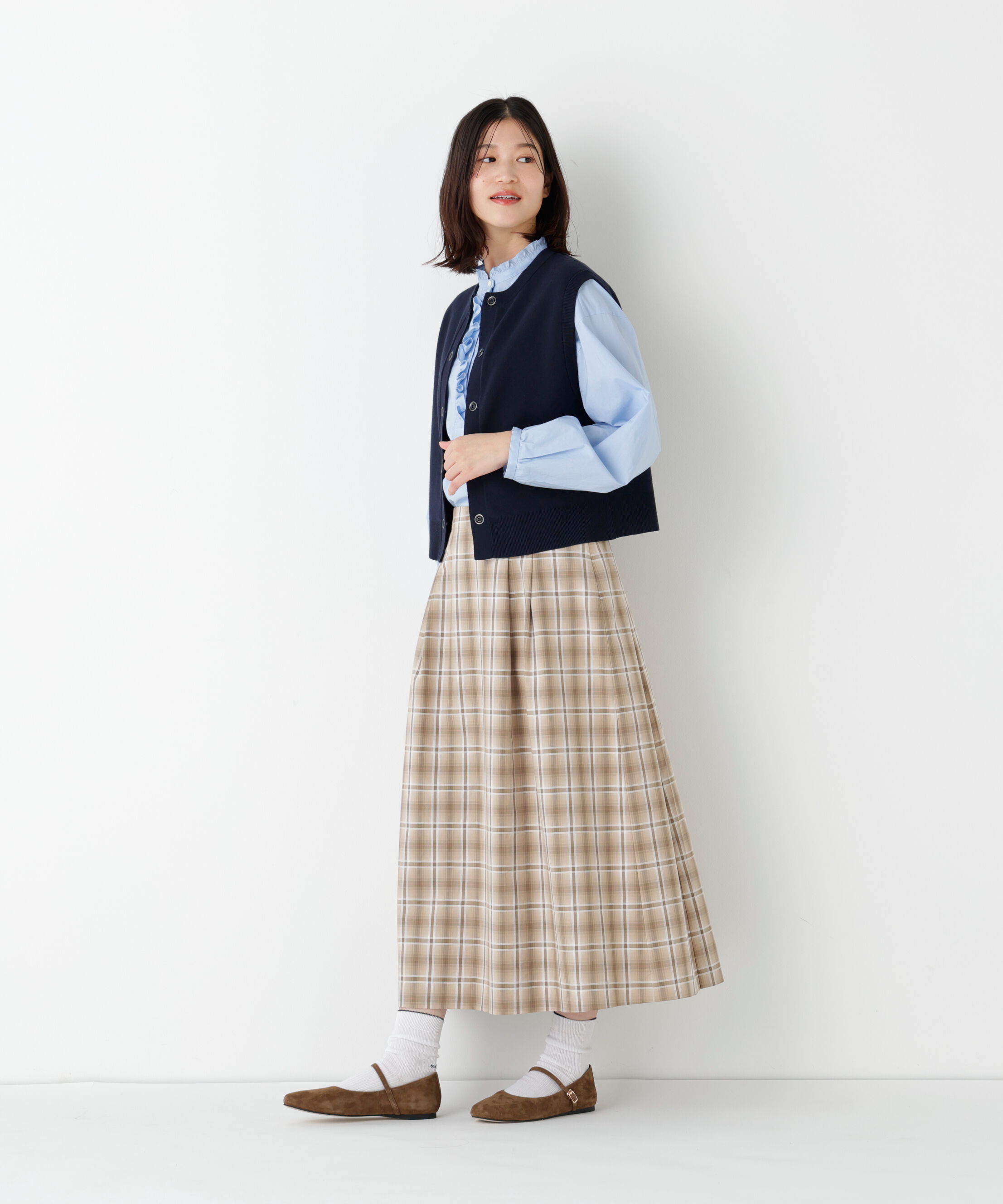  「◆ハイツイストコットン混ジャカードベスト」|ニット・セーター|