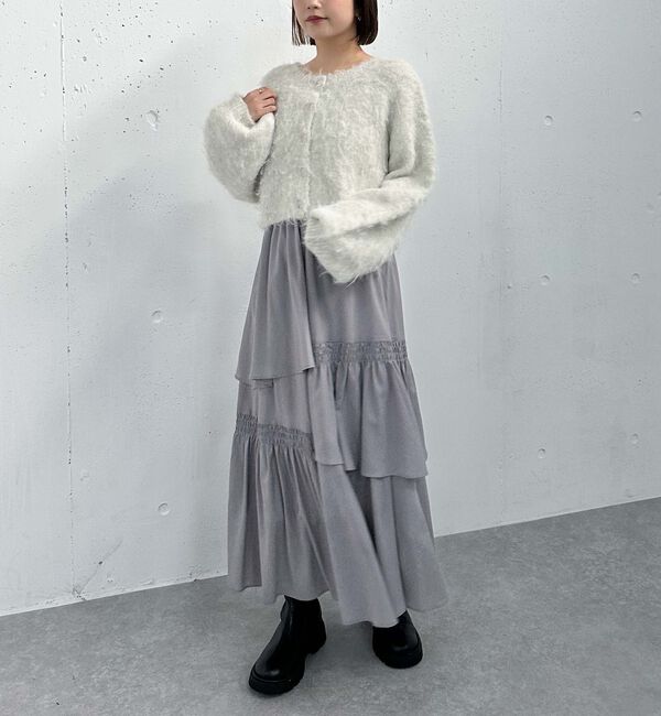 archives「マットサテンシャーリングティアードスカート」|スカート|