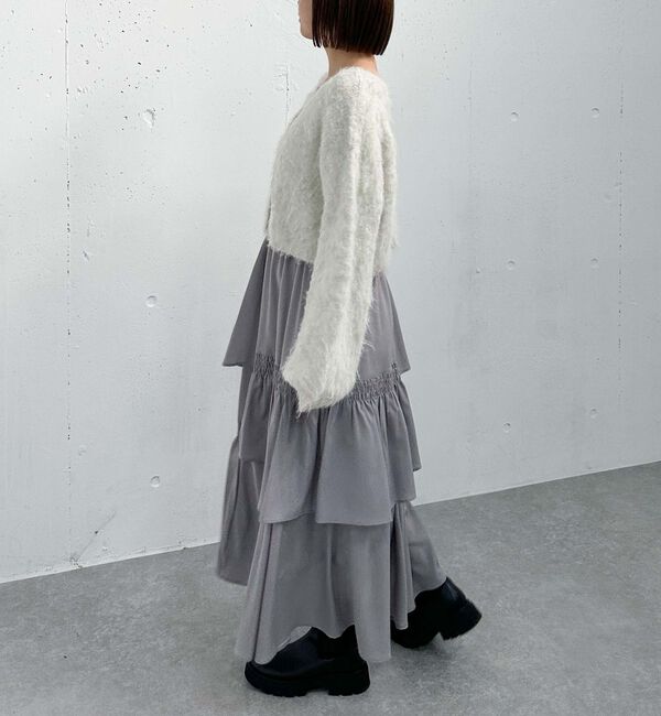 archives「マットサテンシャーリングティアードスカート」|スカート|