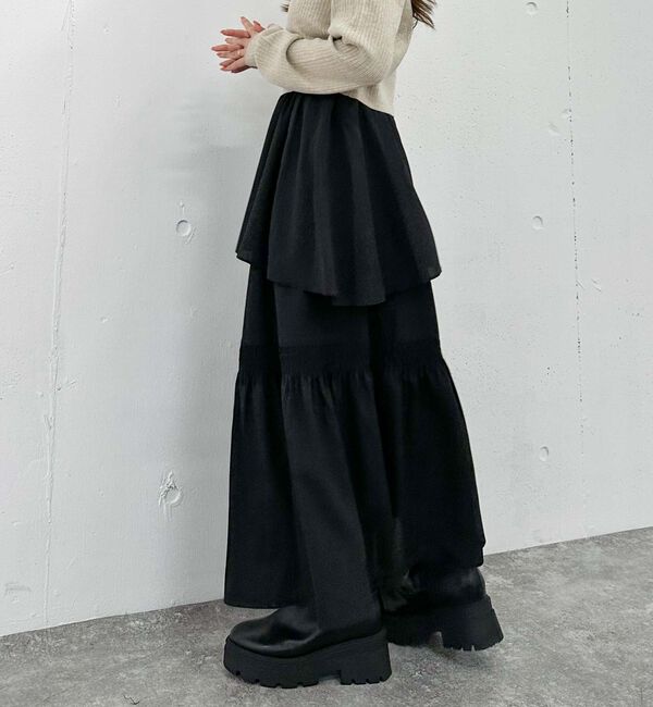 archives「マットサテンシャーリングティアードスカート」|スカート|