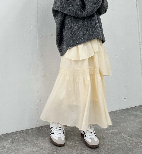 archives「マットサテンシャーリングティアードスカート」|スカート|