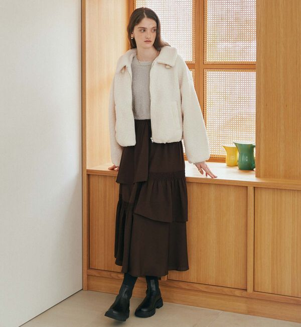 archives「マットサテンシャーリングティアードスカート」|スカート|