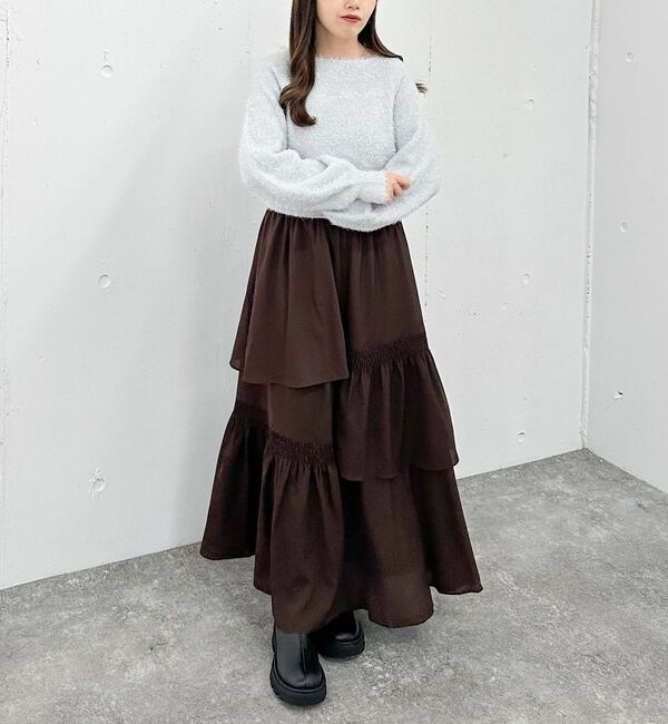 archives「マットサテンシャーリングティアードスカート」|スカート|