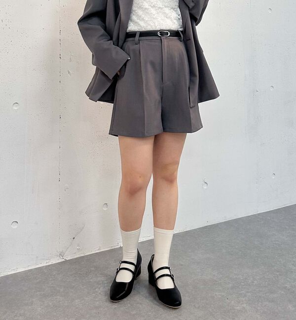 archives「【ＳＥＴＵＰ対応】ベルト付タックショートパンツ」|その他|GRAY