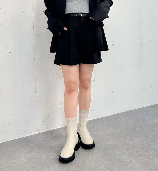 archives「【ＳＥＴＵＰ対応】ベルト付タックショートパンツ」|その他|BLACK