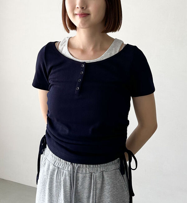 archives「レイヤード針抜きヘンリーＴＯＰＳ」|カーディガン|