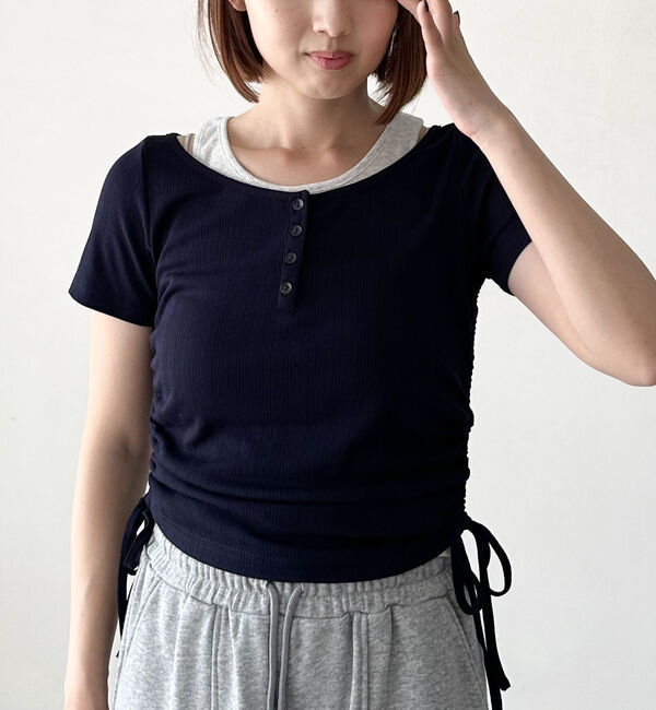 archives「レイヤード針抜きヘンリーＴＯＰＳ」|カーディガン|