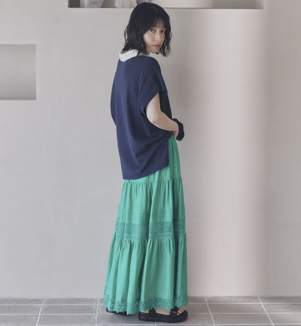 Doux archives「フレンチスリーブラガーニット」|ポロシャツ|