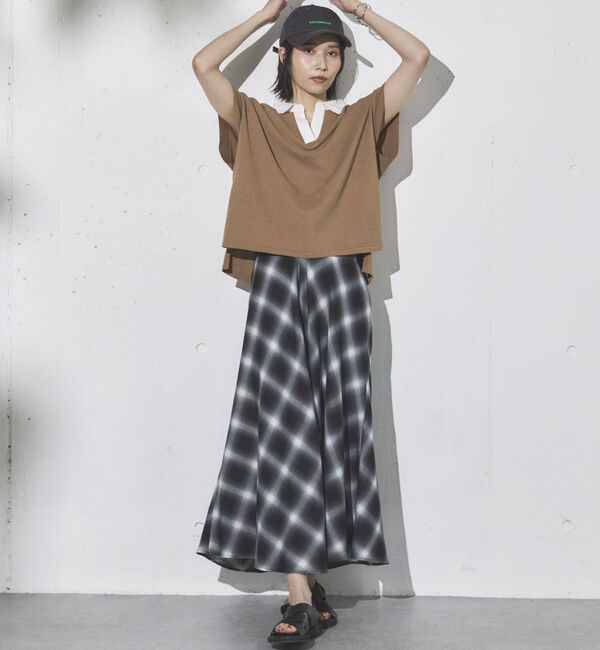 Doux archives「フレンチスリーブラガーニット」|ポロシャツ|