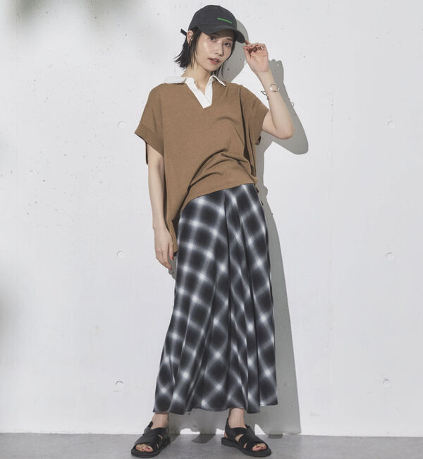 Doux archives「フレンチスリーブラガーニット」|ポロシャツ|