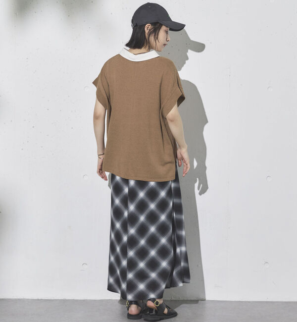 Doux archives「フレンチスリーブラガーニット」|ポロシャツ|