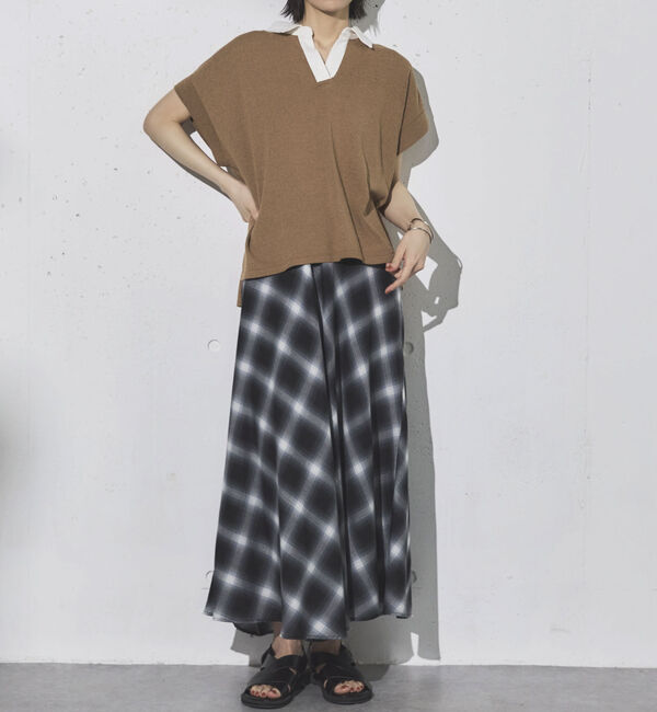 Doux archives「フレンチスリーブラガーニット」|ポロシャツ|