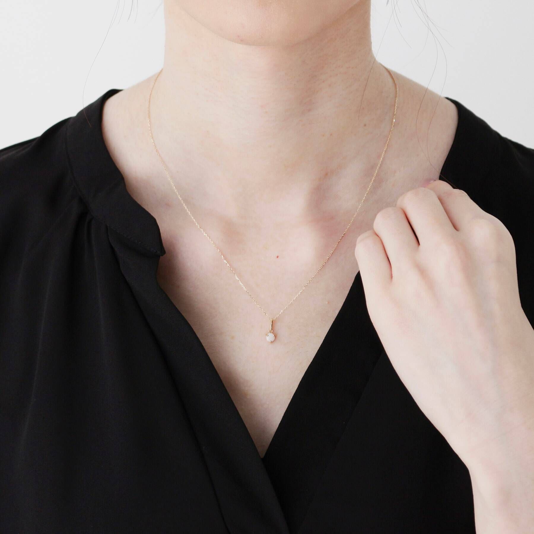 COCOSHNIK「【WEB限定】K10スピリチュアルストーン（オパール）ネックレス」|ネックレス|