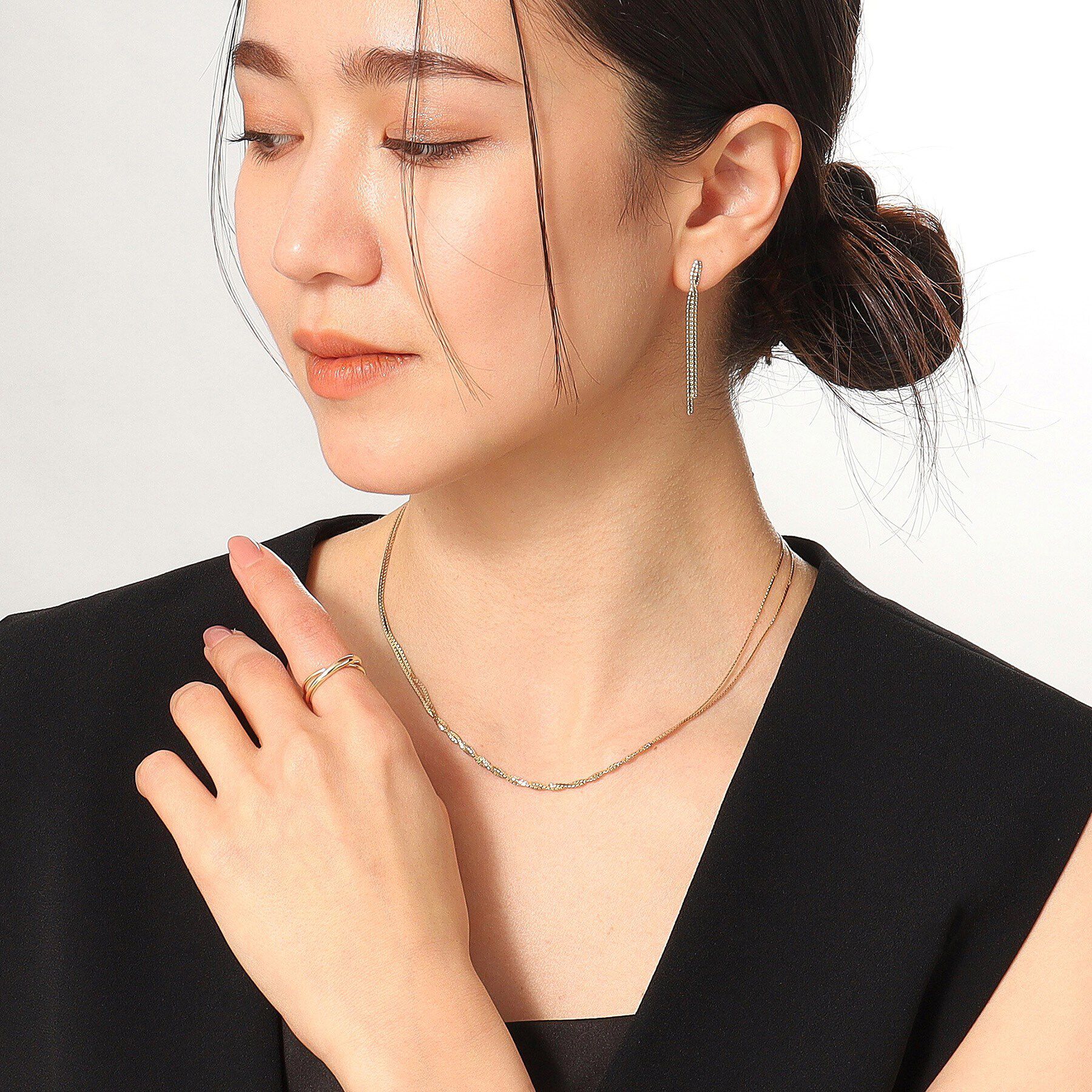 COCOSHNIK「K10ベネチアンフラットツイスト ネックレス」|ネックレス|