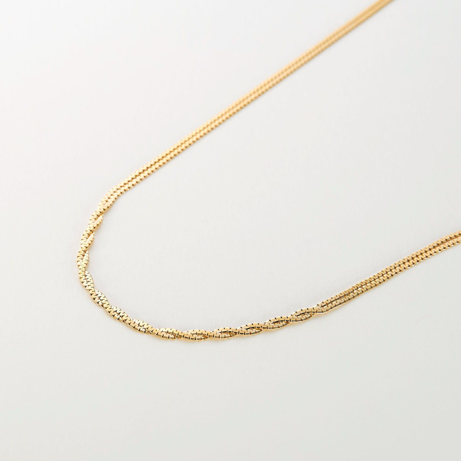 COCOSHNIK「K10ベネチアンフラットツイスト ネックレス」|ネックレス|