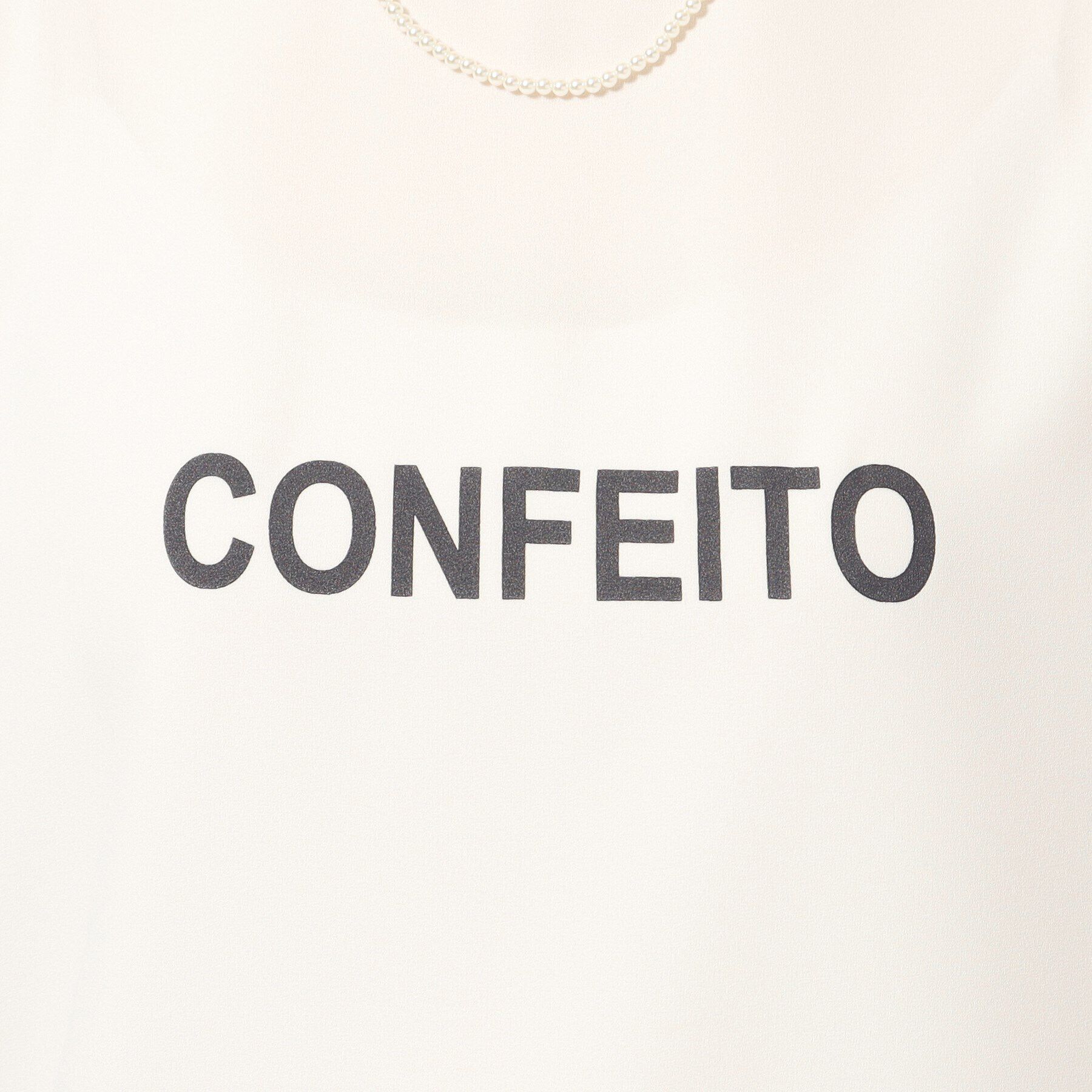 SHOO･LA･RUE「大人のフェミニンカジュアルに シアージョーゼットロゴTシャツ」|Tシャツ・カットソー|