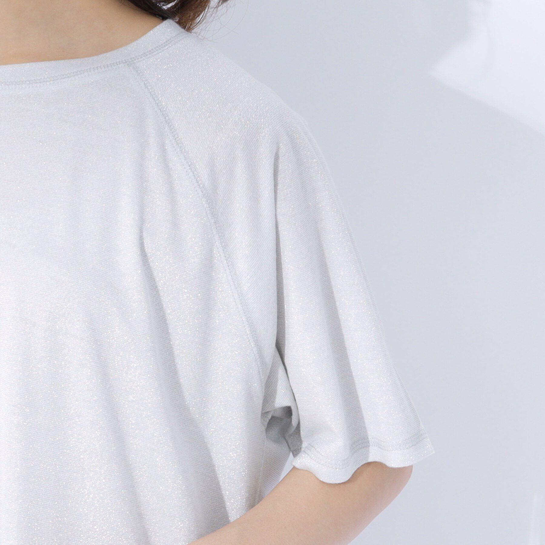 SHOO･LA･RUE「【セットアップ可】きらっとラメが華やか ステッチゆるトップス」|Tシャツ・カットソー|