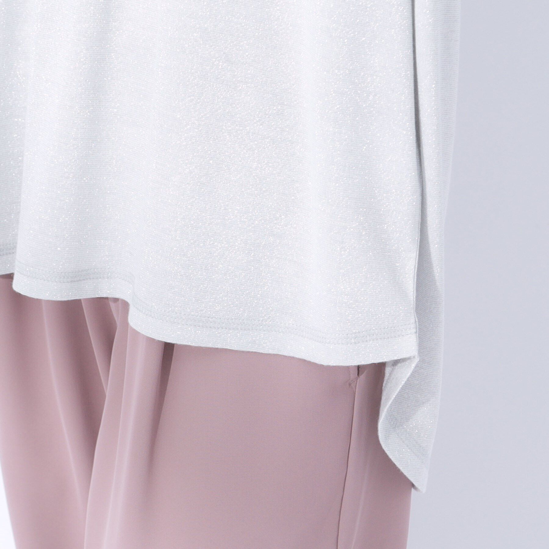 SHOO･LA･RUE「【セットアップ可】きらっとラメが華やか ステッチゆるトップス」|Tシャツ・カットソー|