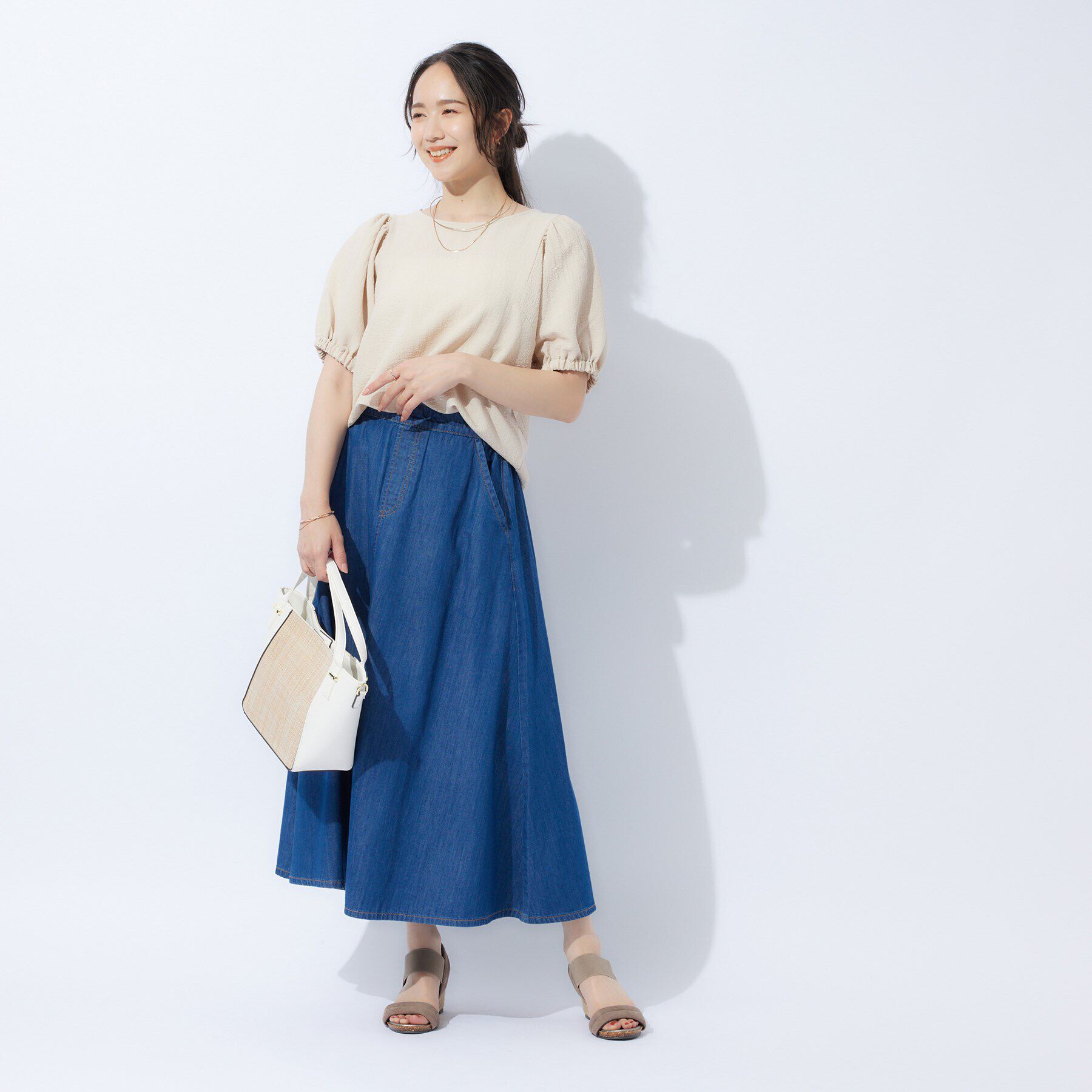 SHOO･LA･RUE「【洗える】1枚で大人可愛く ギャザー袖 しぼしぼブラウス」|シャツ・ブラウス|