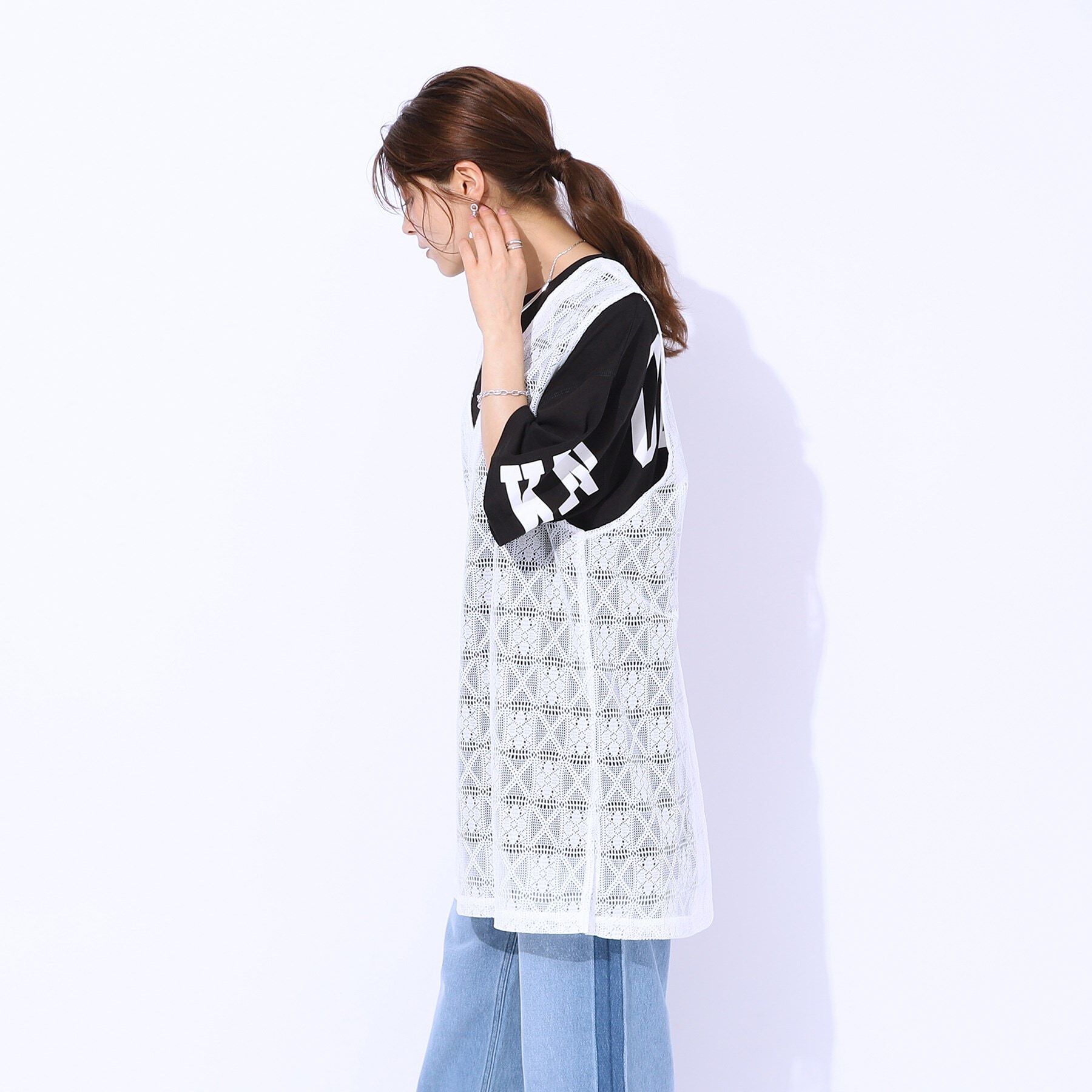 SHOO･LA･RUE「【前後2WAY】コーデのアクセントに ミドル丈レースジレ」|ベスト・ジレ|