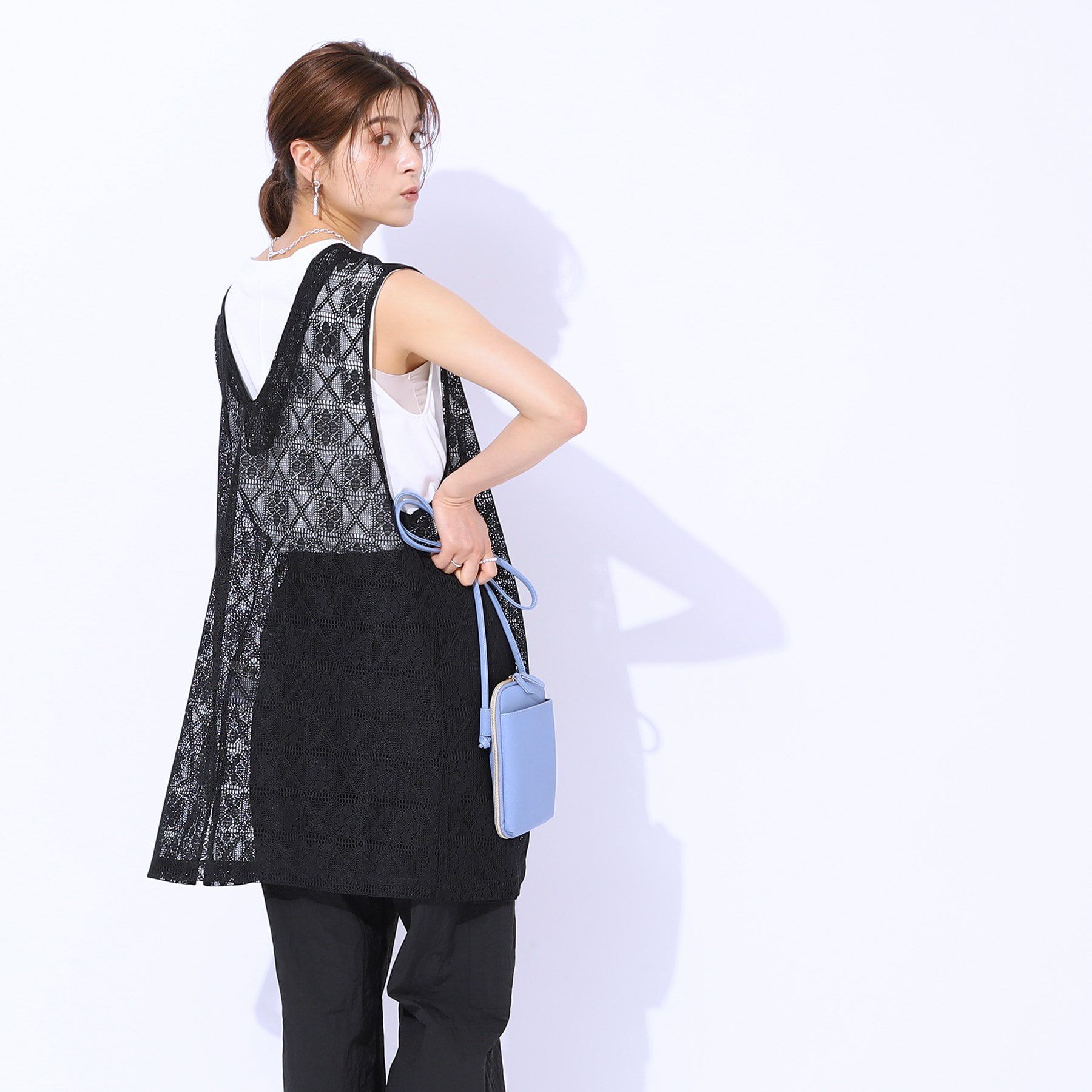 SHOO･LA･RUE「【前後2WAY】コーデのアクセントに ミドル丈レースジレ」|ベスト・ジレ|