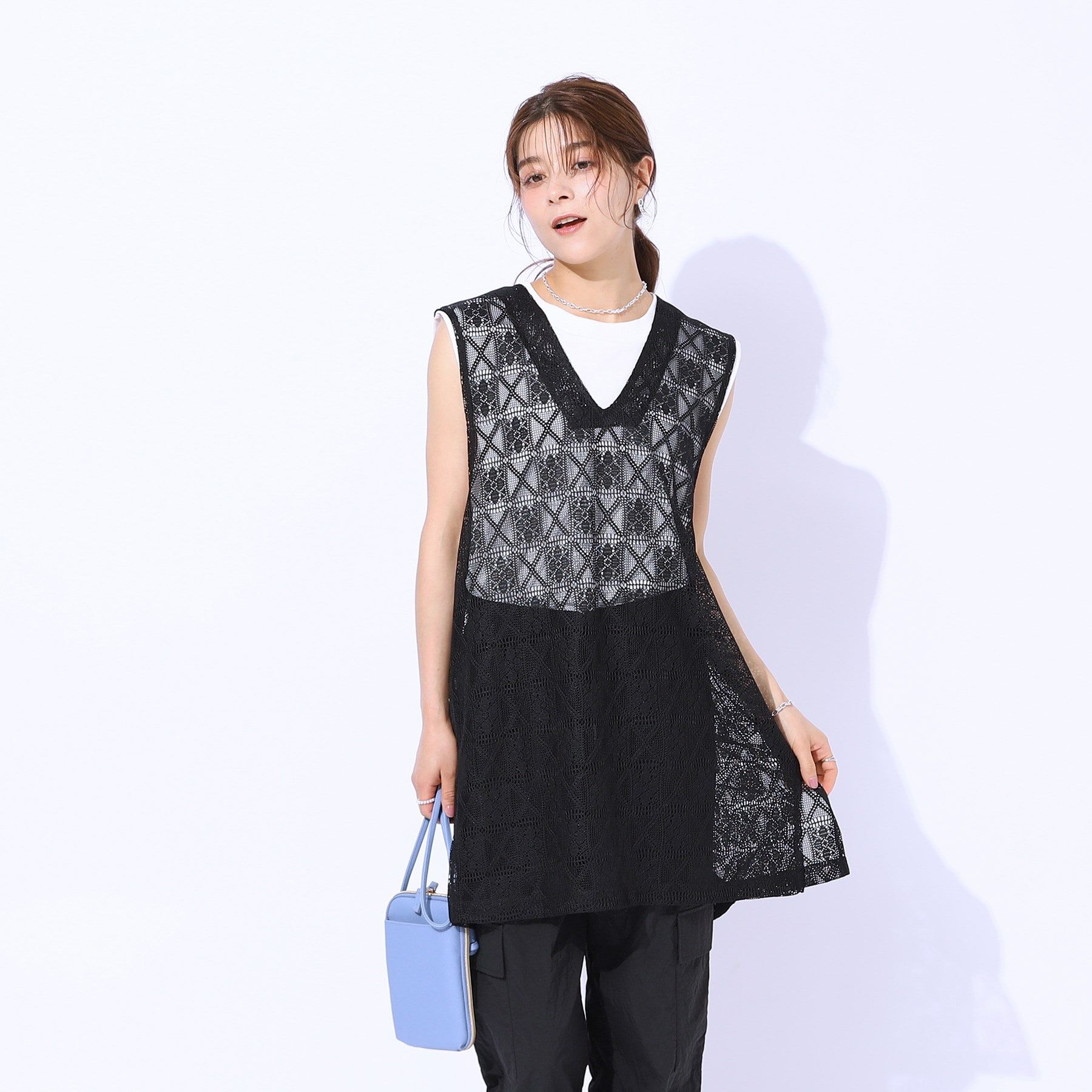 SHOO･LA･RUE「【前後2WAY】コーデのアクセントに ミドル丈レースジレ」|ベスト・ジレ|