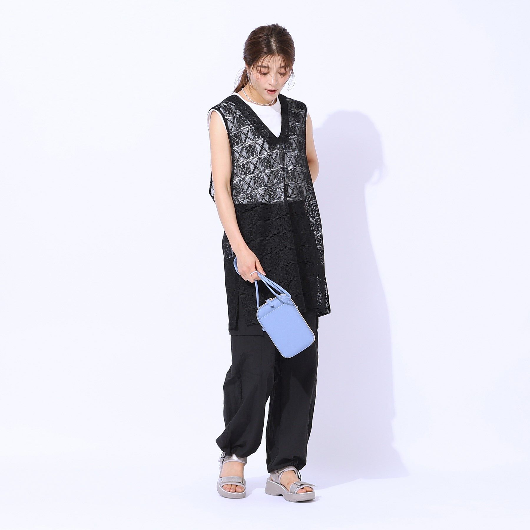 SHOO･LA･RUE「【前後2WAY】コーデのアクセントに ミドル丈レースジレ」|ベスト・ジレ|