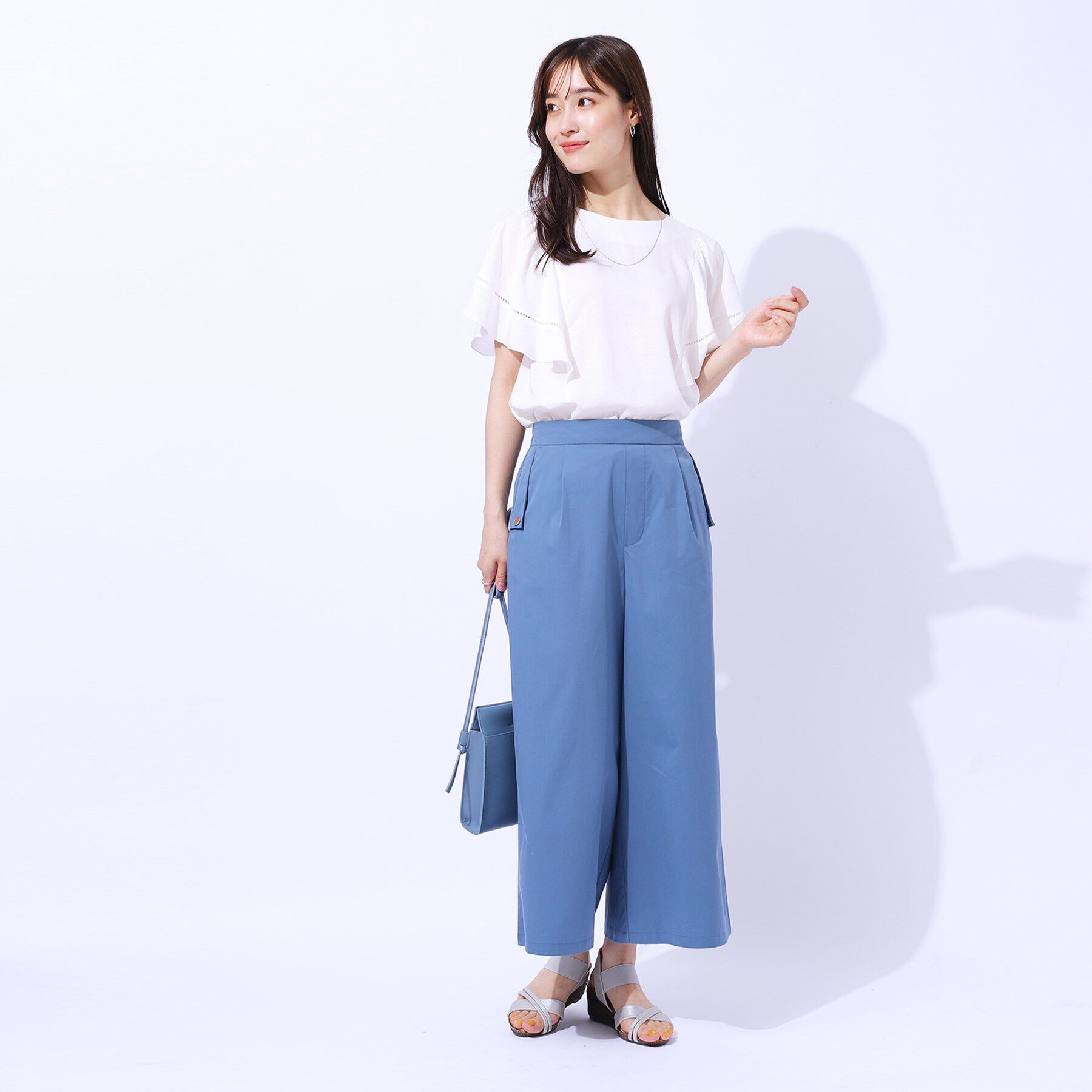 SHOO･LA･RUE「【無理せずキレイ】はしごレースお袖フレアーブラウス」|シャツ・ブラウス|