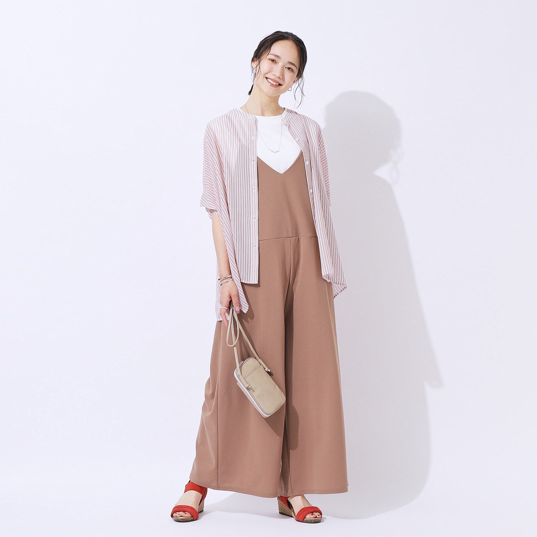 SHOO･LA･RUE「【洗える】大人っぽいシアー感 バンドカラーポンチョシャツ」|シャツ・ブラウス|