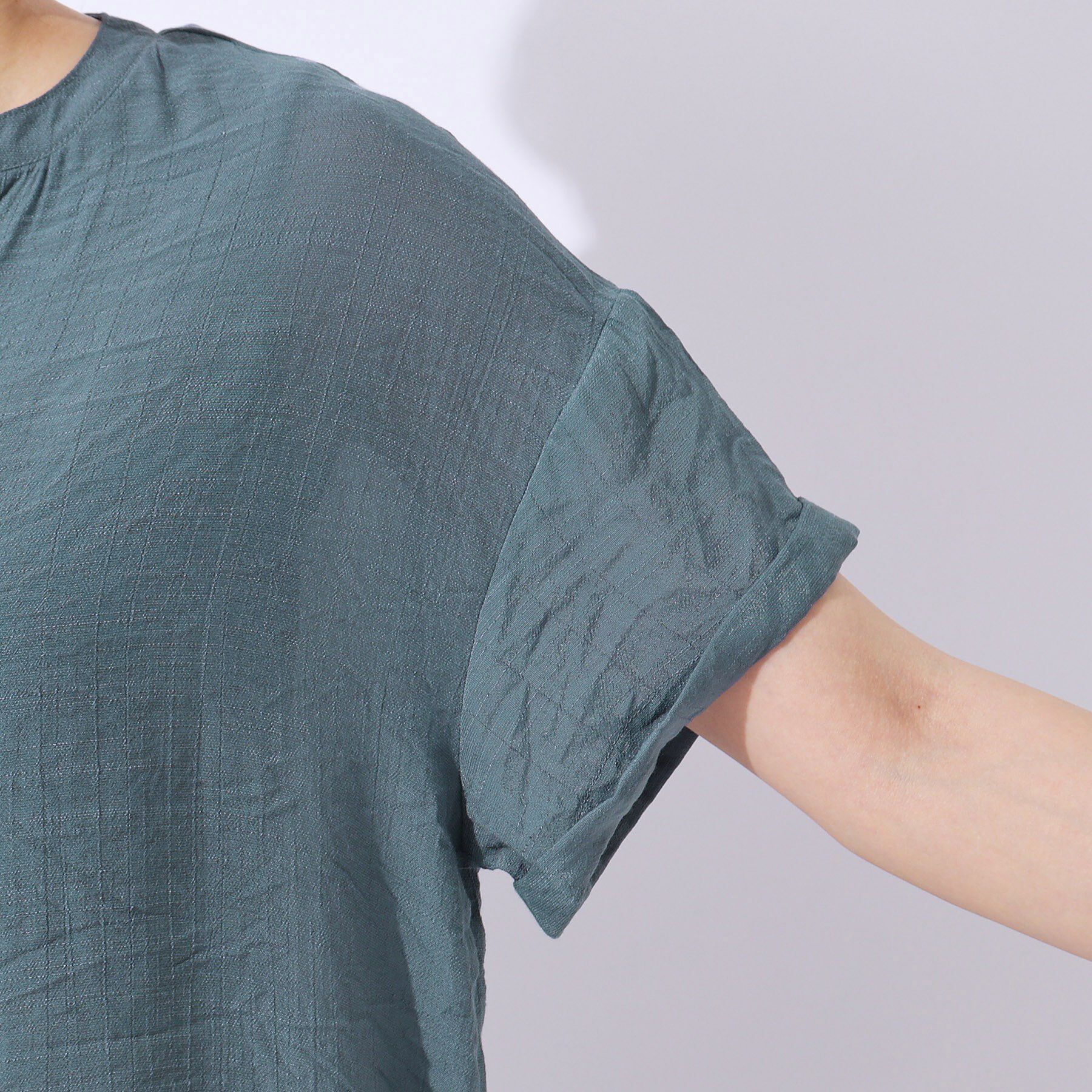 SHOO･LA･RUE「程よいルーズ感が大人見え シアースラブ前開きシャツ」|シャツ・ブラウス|