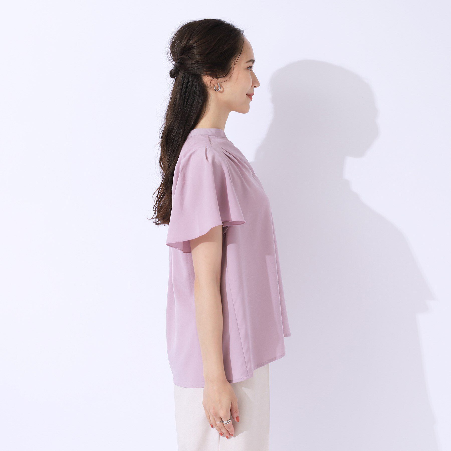 SHOO･LA･RUE「【洗える/無理せずキレイ】お袖フレア スキッパーブラウス」|シャツ・ブラウス|