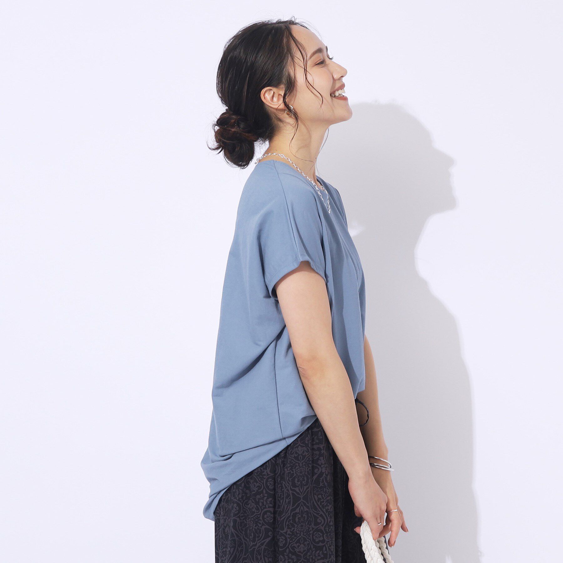 SHOO･LA･RUE「【洗える/体型カバー】上品カジュアル 切替カノコトップス」|Tシャツ・カットソー|